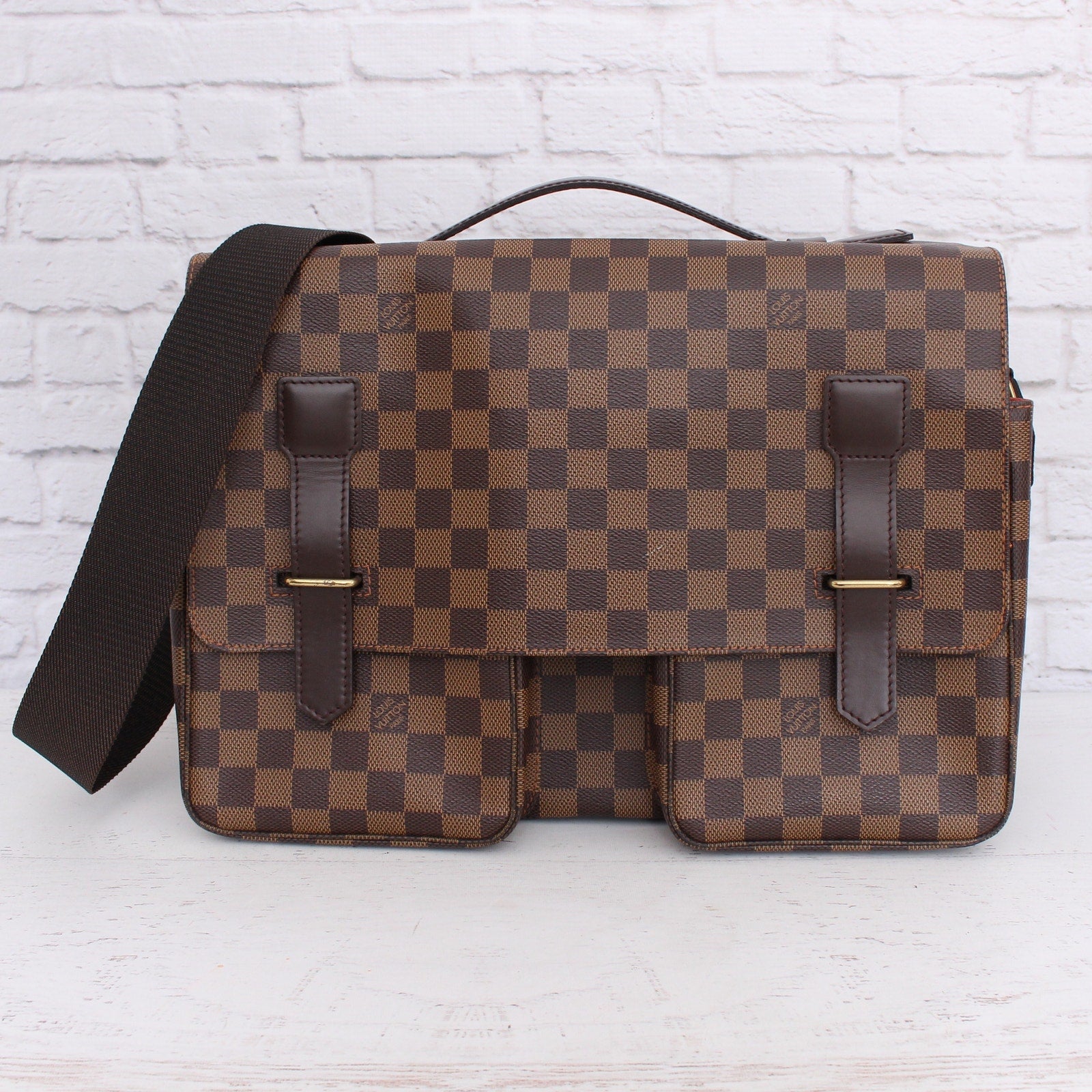 Louis Vuitton Broadway Damier Ebene Crossbody Brown Shoulder Messenger A3279