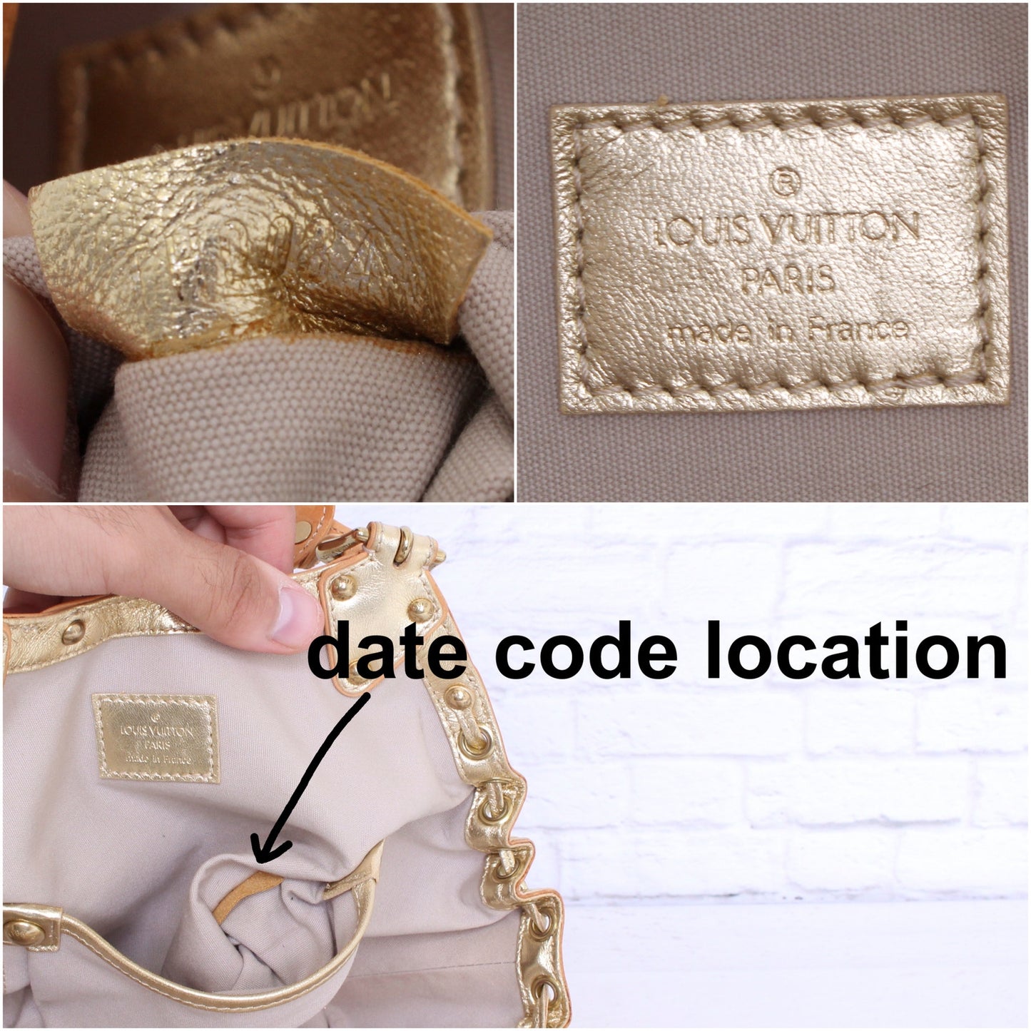 Louis Vuitton Theda Gold Khaki Mini Lin Satchel