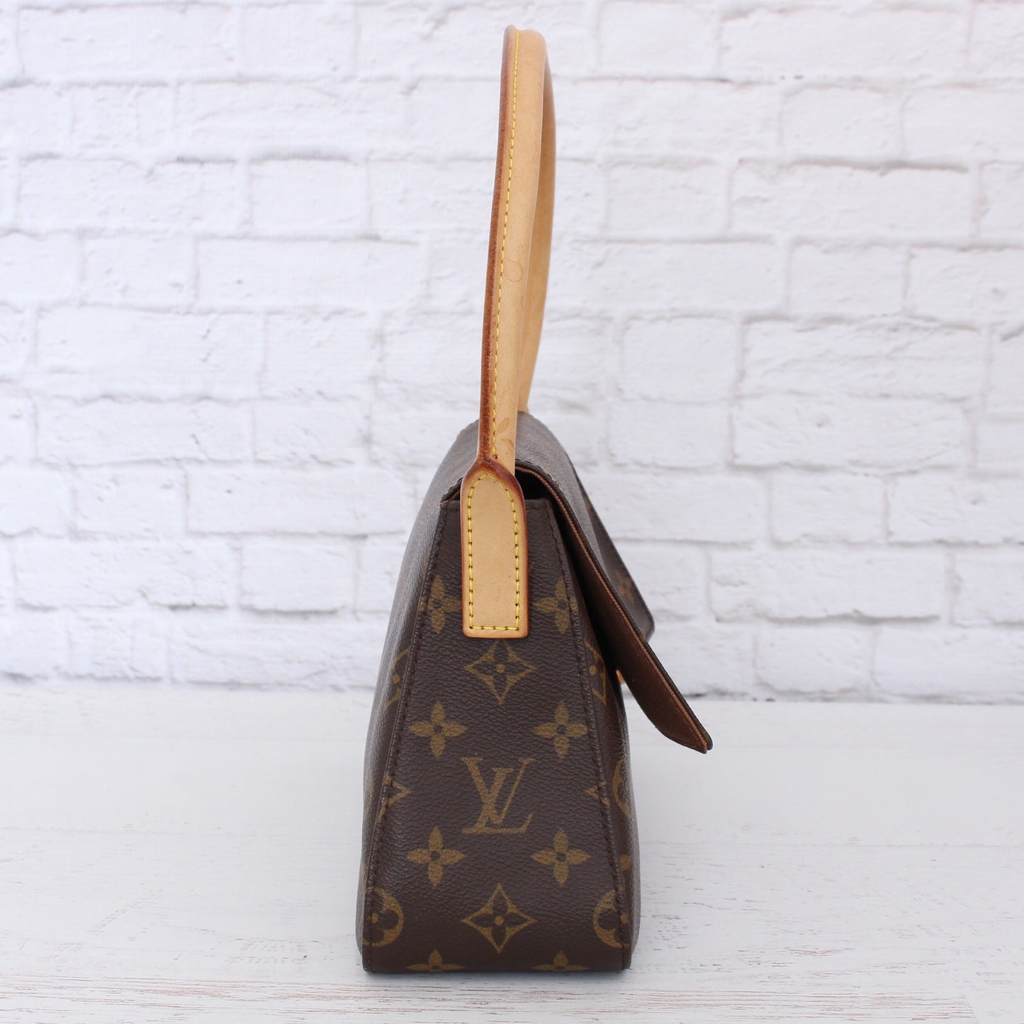 Louis Vuitton Mini Looping Shoulder Bag Monogram Purse Tote Leather Handbag Zip