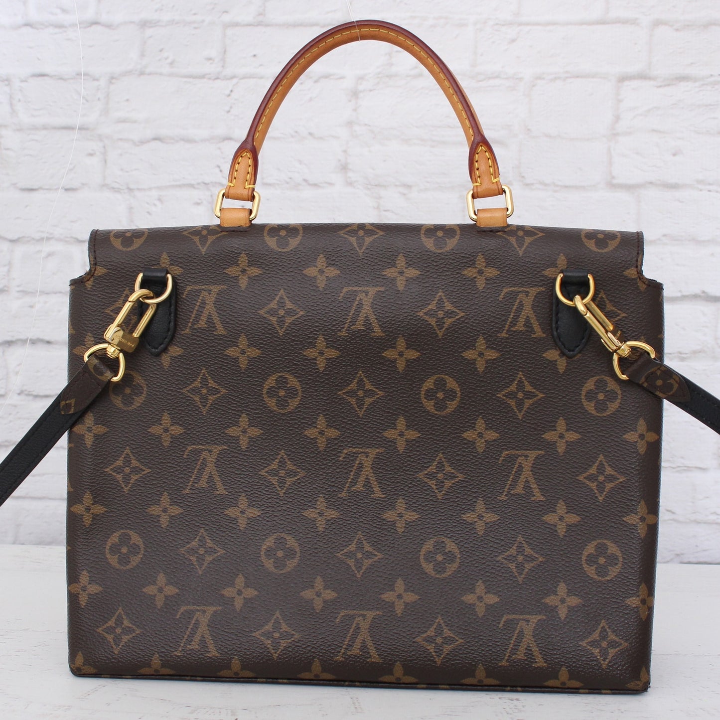 Louis Vuitton Marignan Monogram Leather Crossbody & Satchel Black Purse