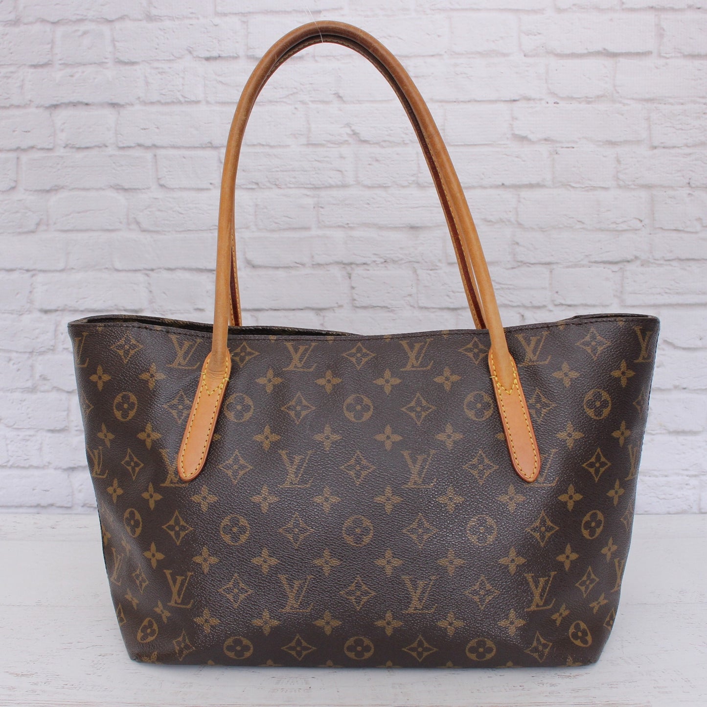 Louis Vuitton Raspail PM Monogram Tote Brown Shoulder Purse Large Handbag A5134