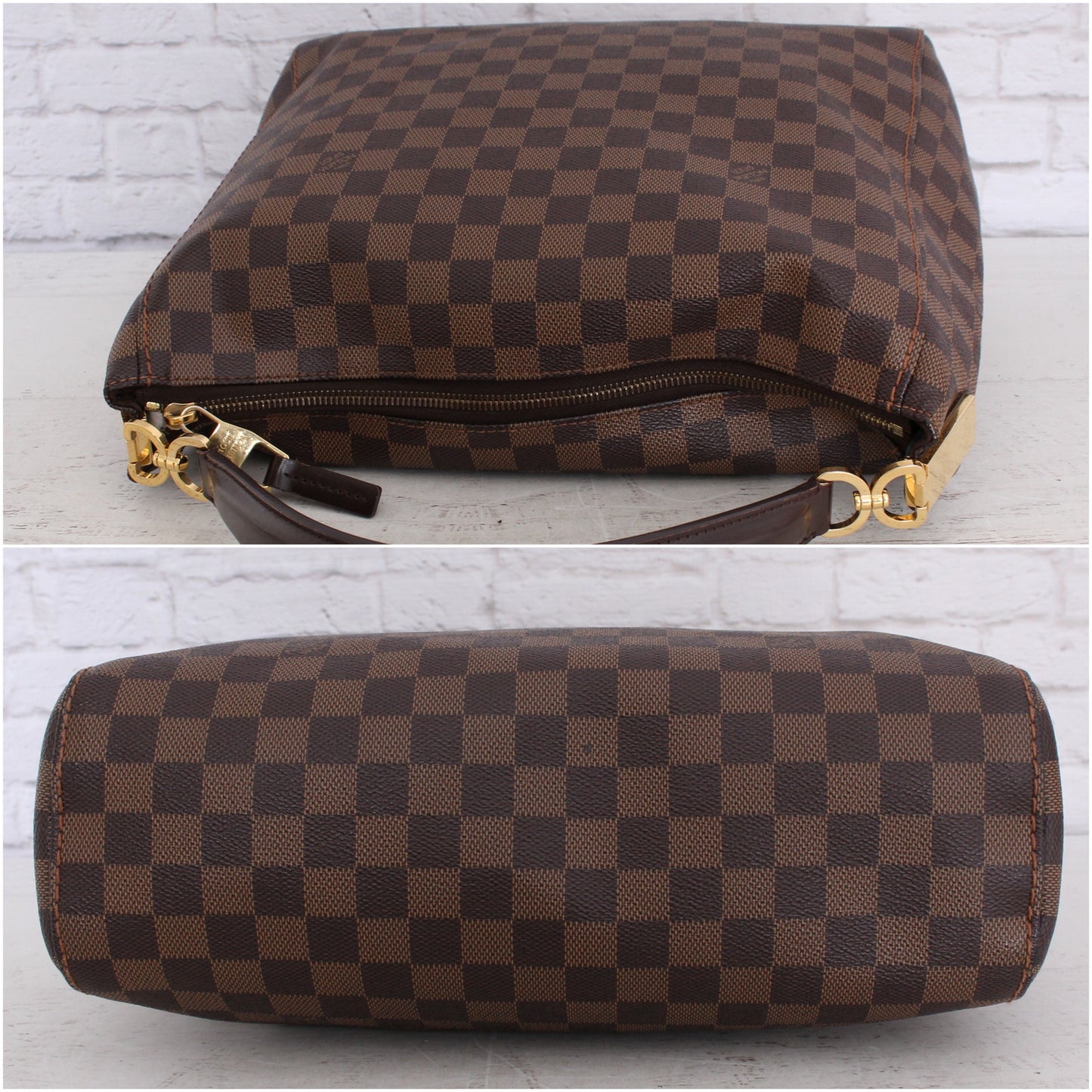 Louis Vuitton Portobello GM Damier Ebene Leather Shoulder Bag