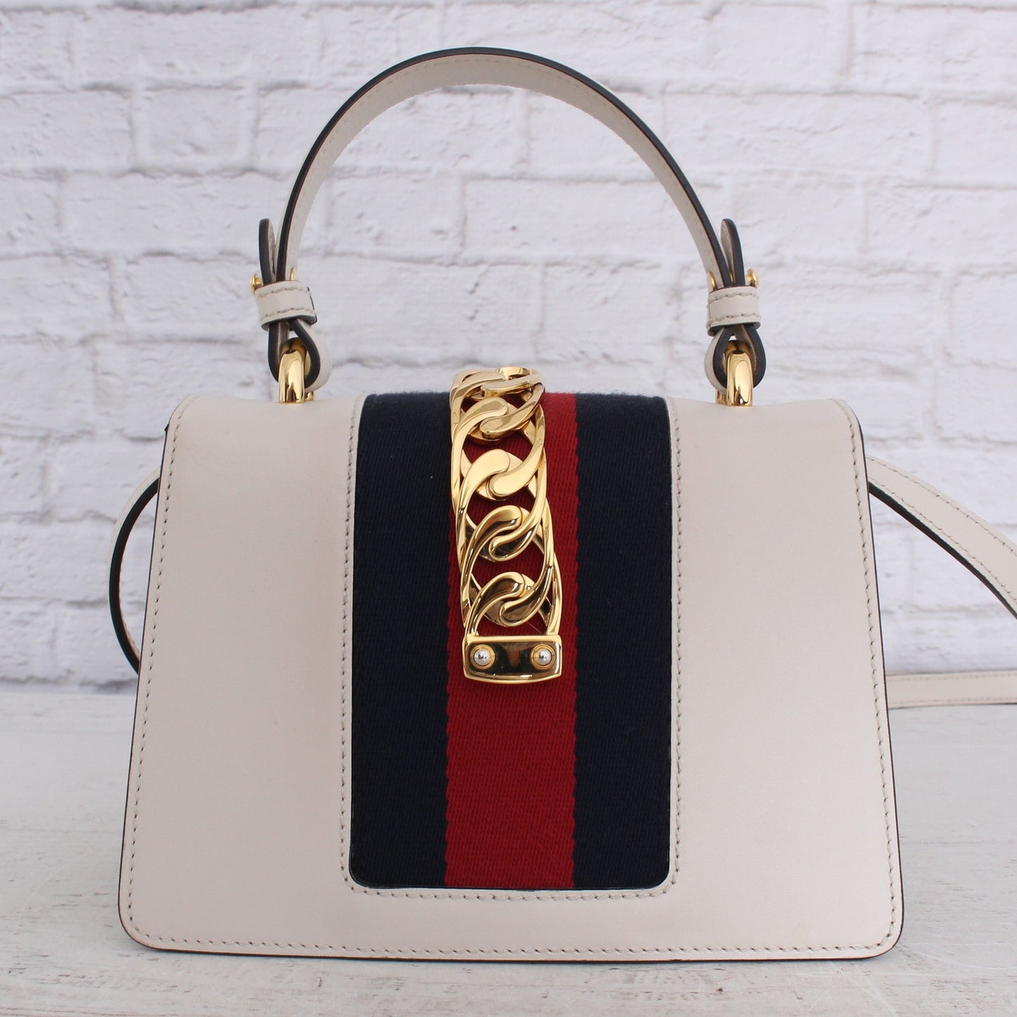 Gucci Mini Sylvie White Floral Crossbody Small