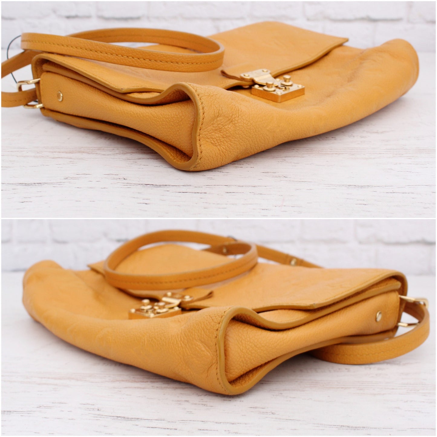 Louis Vuitton Fascinante Yellow Empreinte Crossbody Women Purse Handbag A5095