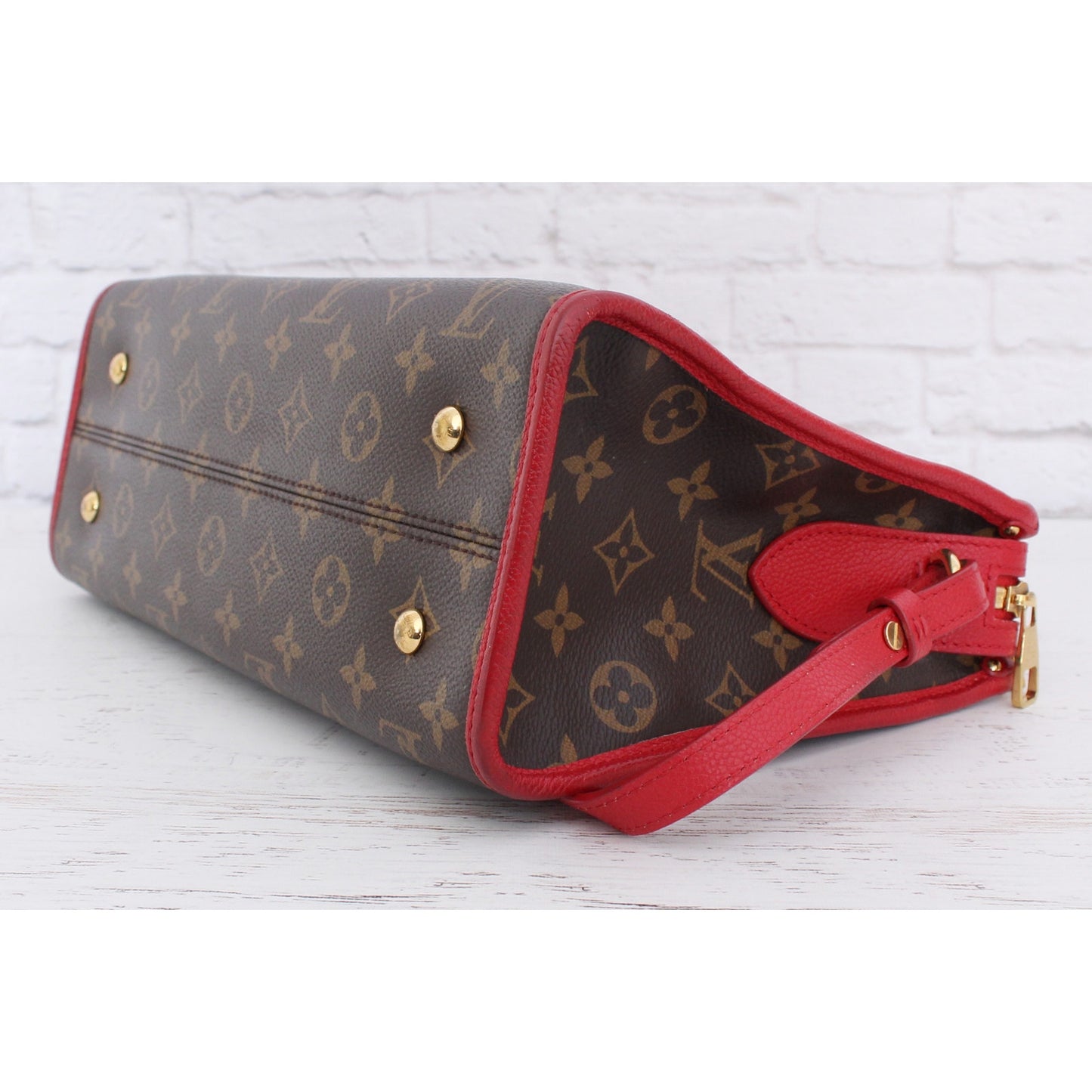 Louis Vuitton Popincourt PM Monogram Red Crossbody Shoulder Satchel