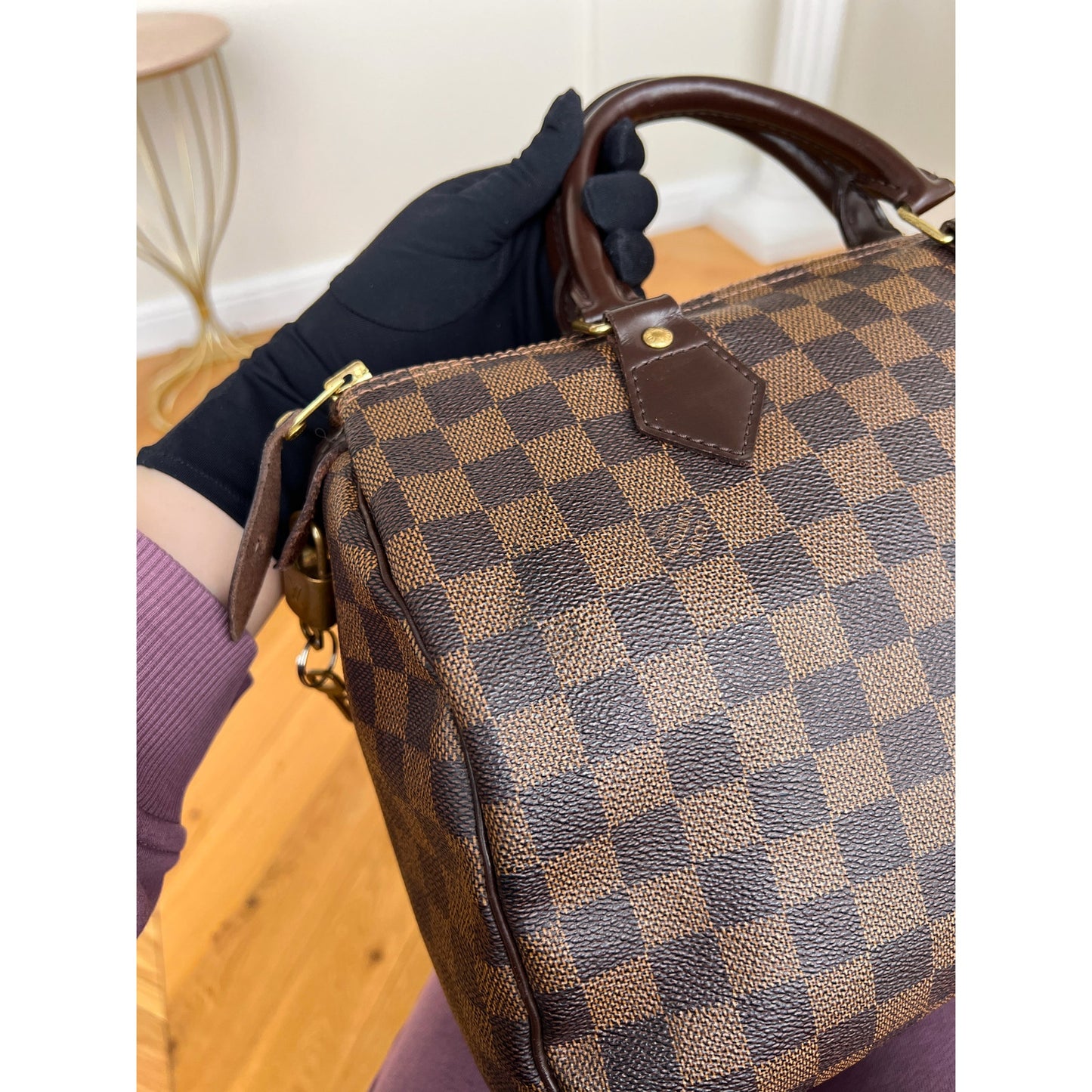 Louis Vuitton Speedy 30 Damier Ebene Satchel Brown Tote