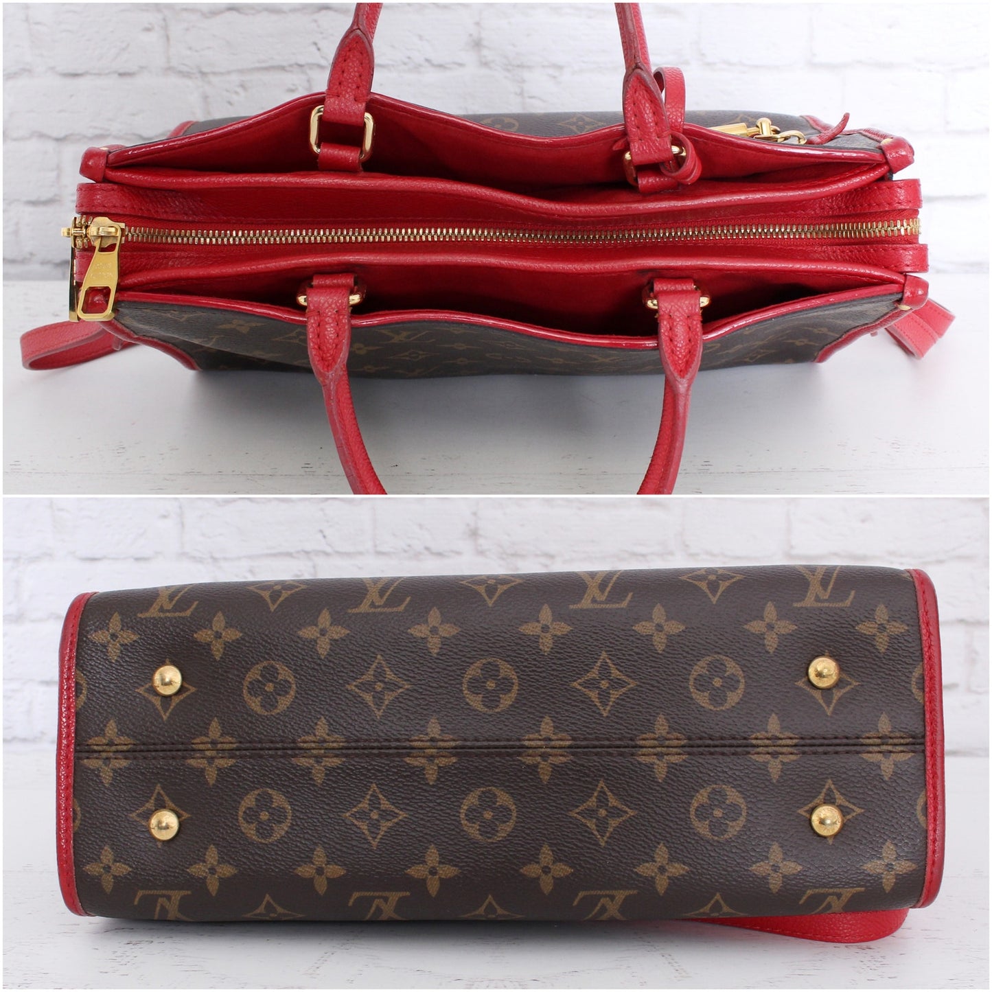 Louis Vuitton Popincourt PM Monogram Red Crossbody Shoulder Satchel