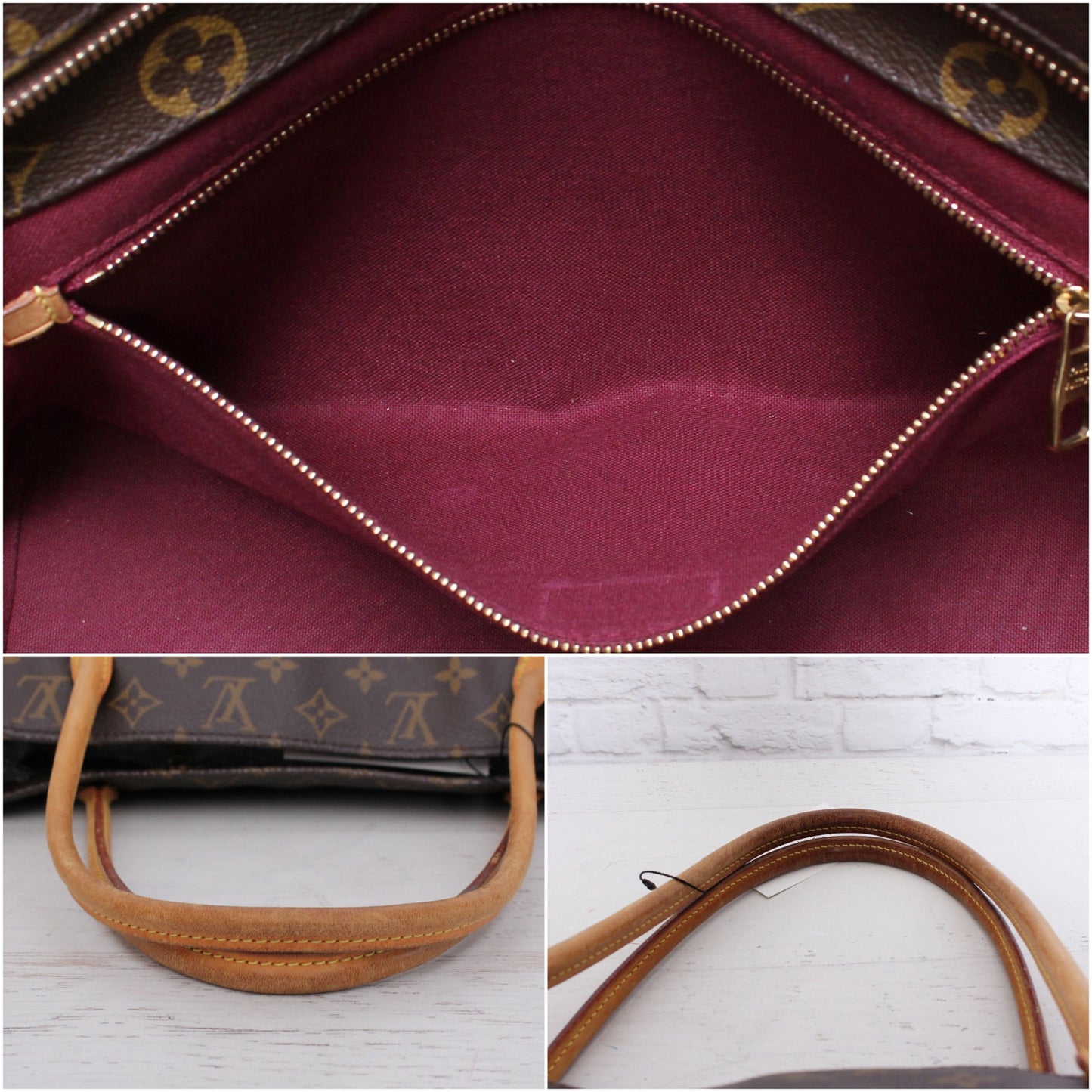 Louis Vuitton Raspail PM Monogram Tote Brown Shoulder Purse Large Handbag A5134