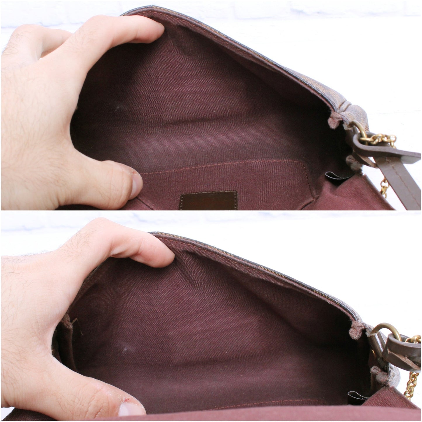 Louis Vuitton Favorite PM Damier Ebene Crossbody & Shoulder Purse Women A5530