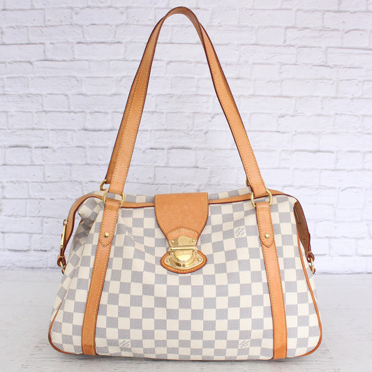 Louis Vuitton Stresa PM Damier Azur Purse Shoulder Bag Handbag Canvas