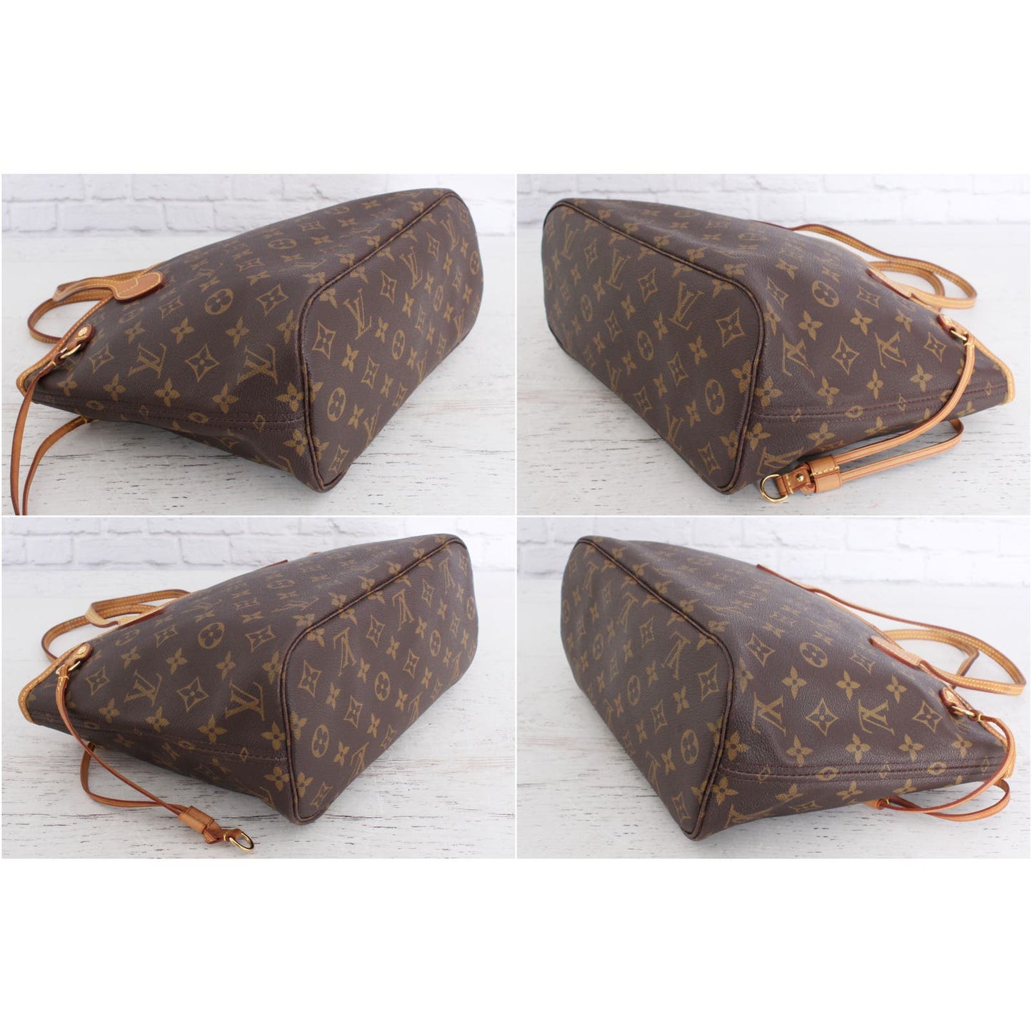 Louis Vuitton Neverfull PM Small Monogram Leather Tote Shoulder Bag LV