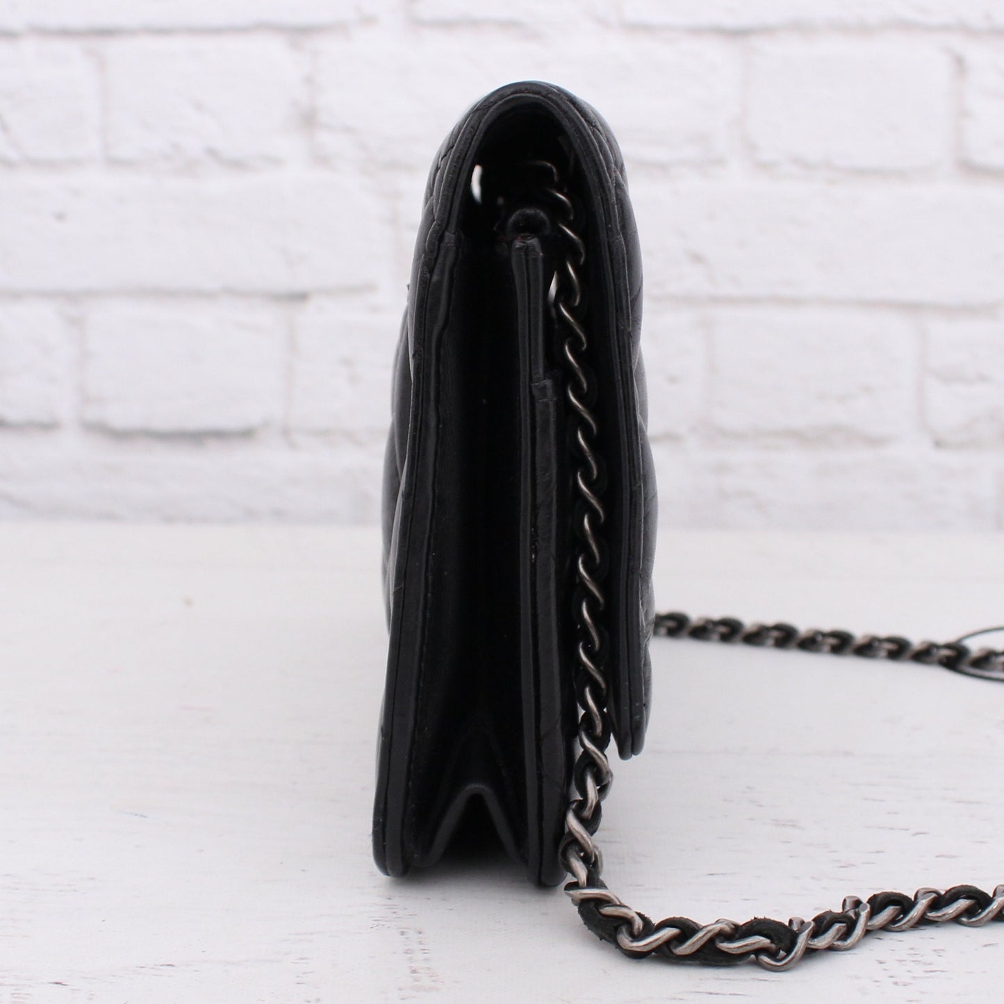 Chanel Wallet on Chain Black Lambskin Leather Purse A3960