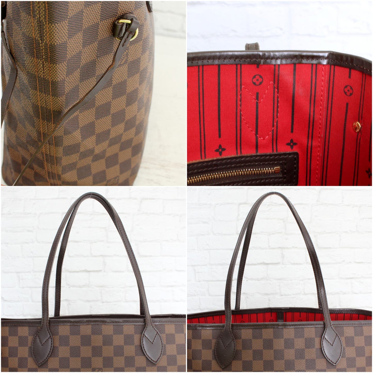 Louis Vuitton Neverfull MM Damier Ebene with Cherry Interior