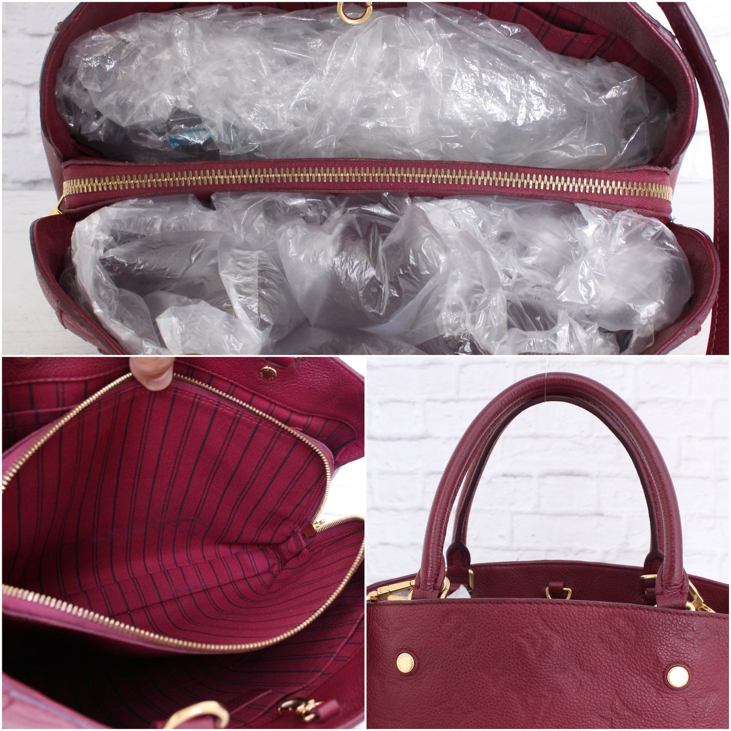 Louis Vuitton Montaigne MM Purple Empreinte Aurore Leather Shoulder LV