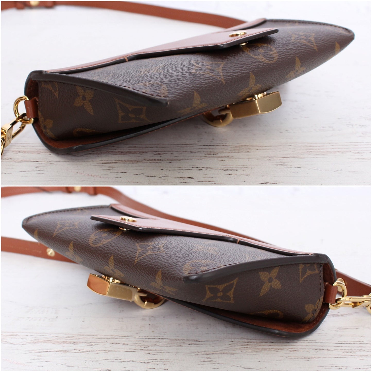 Louis Vuitton Padlock on Strap Monogram Crossbody Purse Handbag Clutch A5383