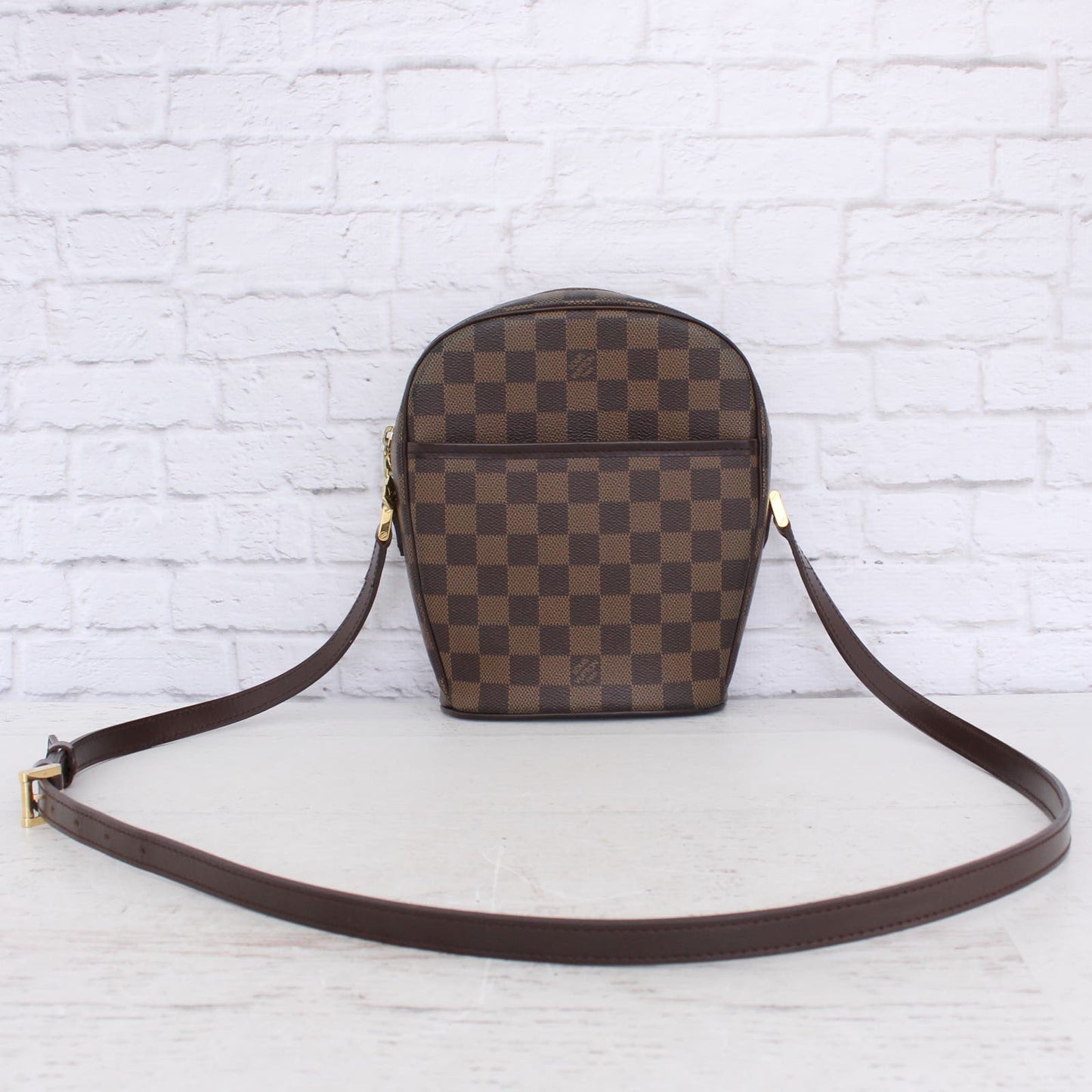 Louis Vuitton Ipanema PM Damier Ebene Crossbody Purse Messenger Brown