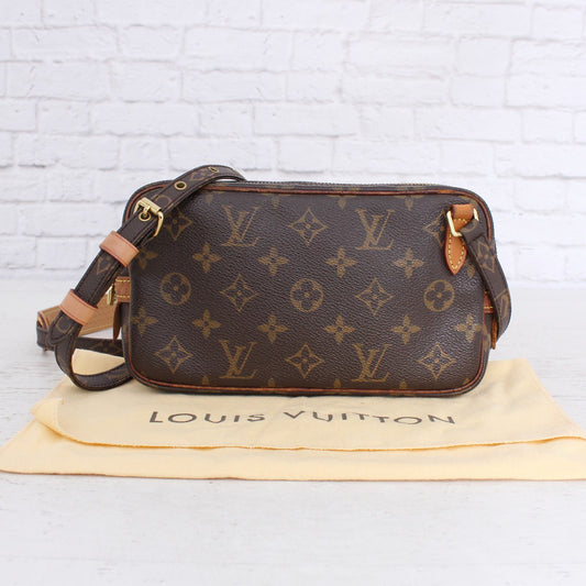 Louis Vuitton Marly Bandouliere Monogram Crossbody Purse Leather Zip