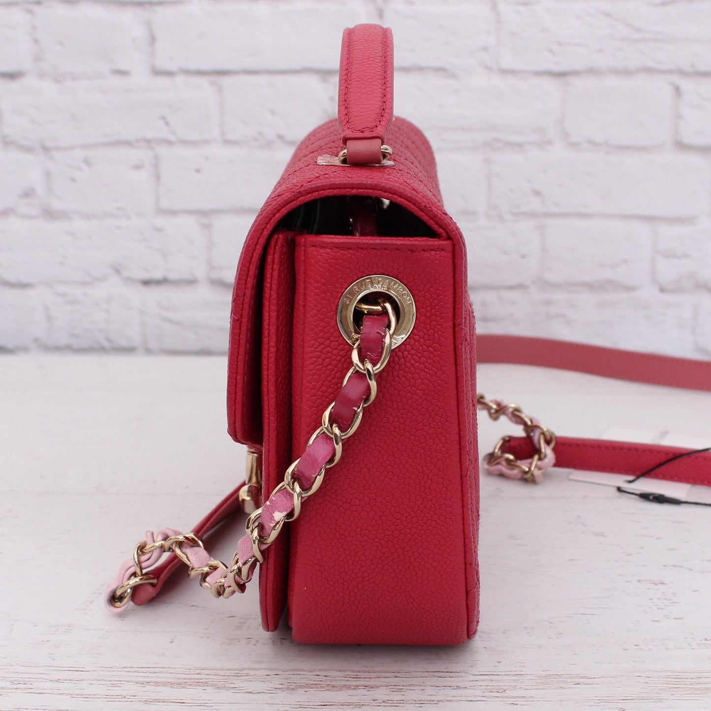 Chanel Paris-Cuba Flap Bag Magenta Caviar Leather Shoulder Crossbody Purse A4937