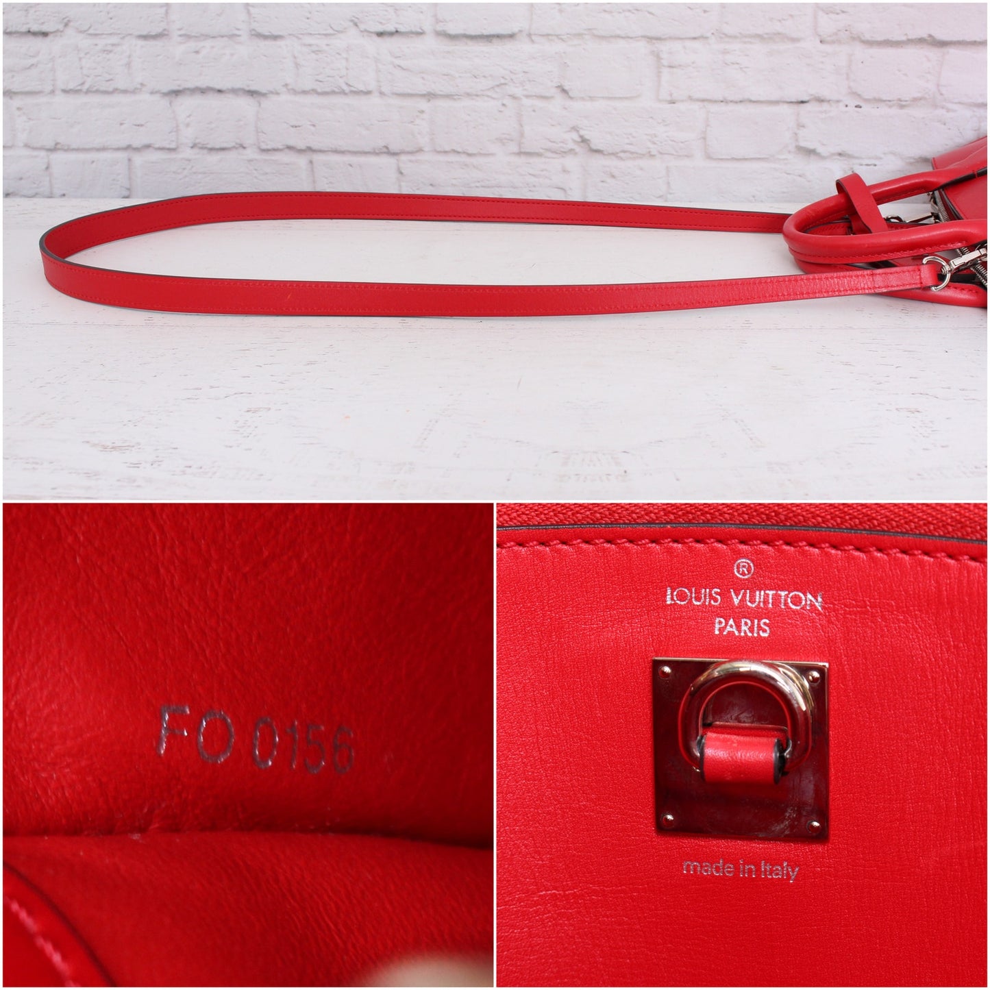Louis Vuitton City Steamer PM Red Calfskin Leather Satchel Shoulder A3392