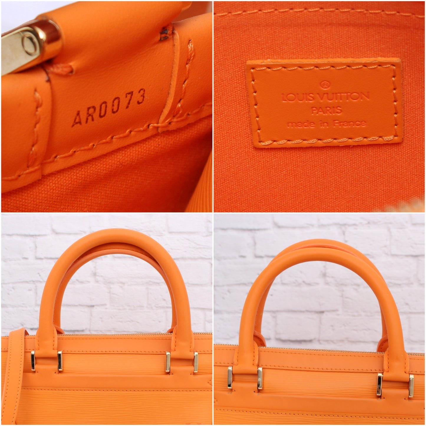 Louis Vuitton Dhanura PM Orange Epi Crossbody Leather Satchel Handbag A3593