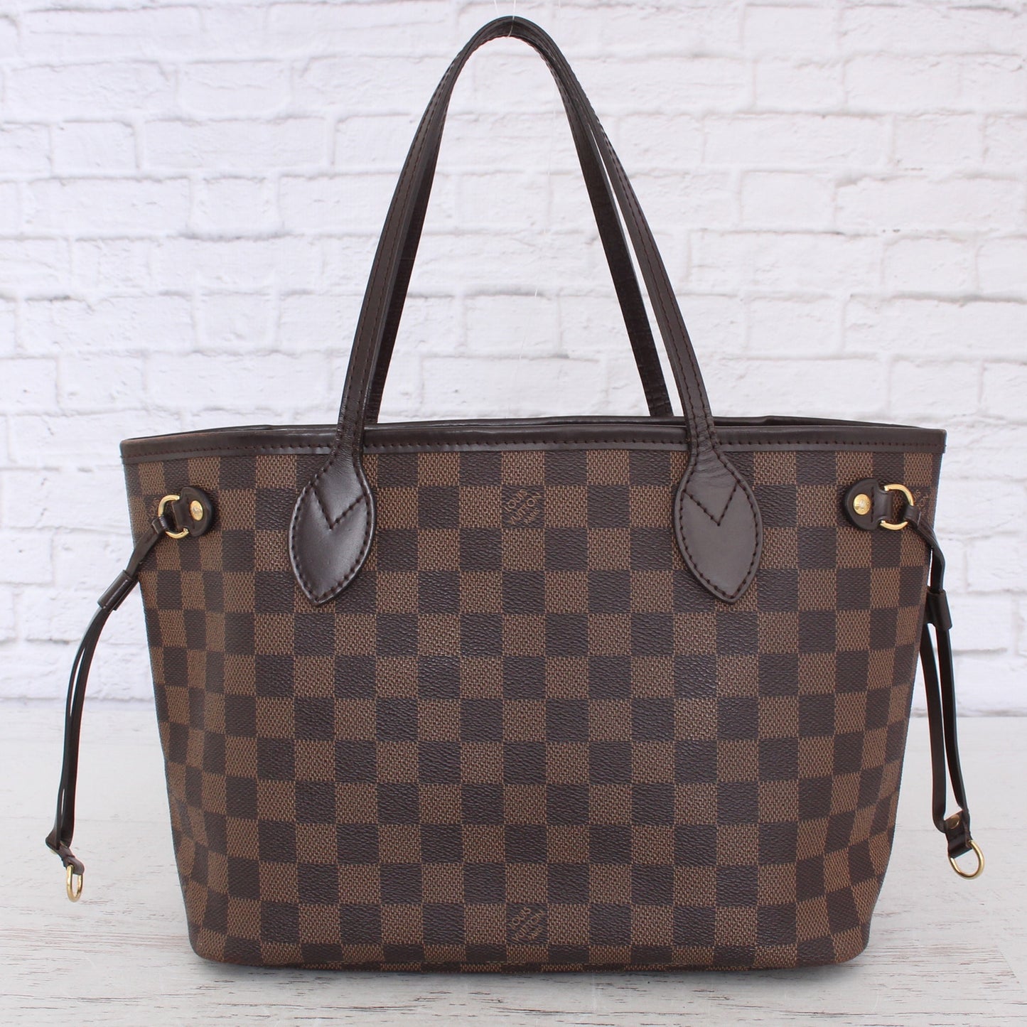 Louis Vuitton Neverfull PM Small Damier Ebene Leather Tote