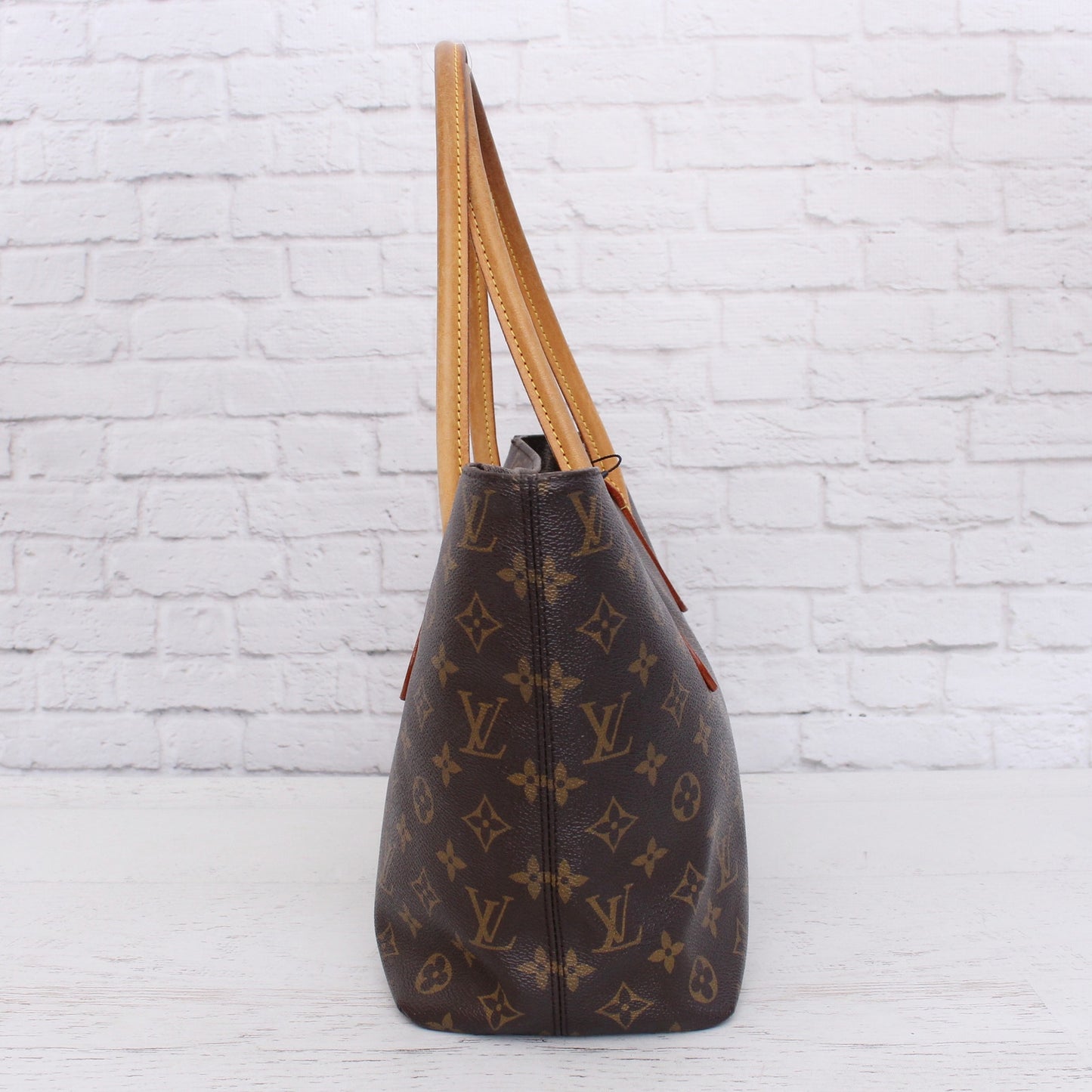 Louis Vuitton Raspail PM Monogram Tote Brown Shoulder Purse Large Handbag A5134