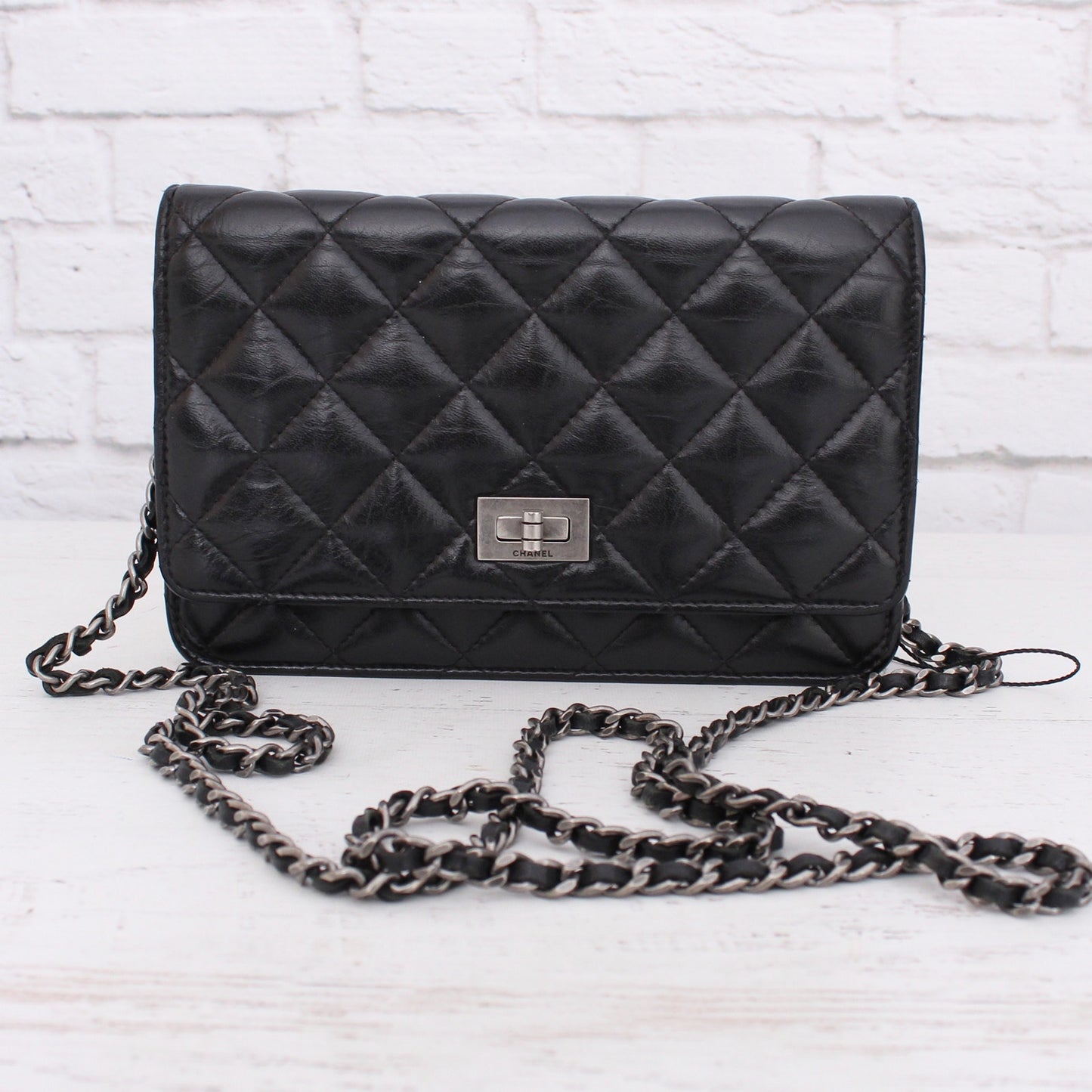 Chanel Wallet on Chain Black Lambskin Leather Purse A3960