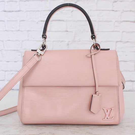 Louis Vuitton Cluny BB Pink Epi Crossbody Handbag Leather Strap Satchel