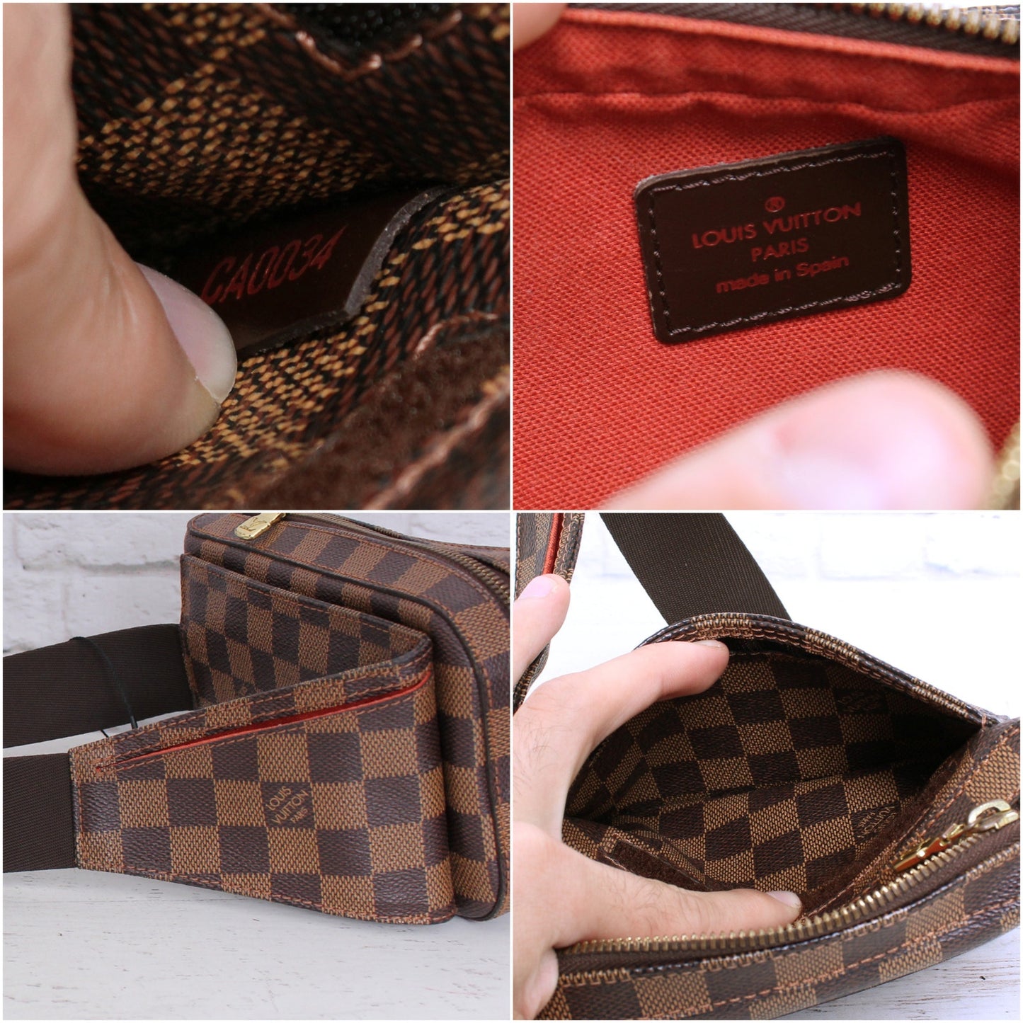 Louis Vuitton Geronimos Damier Ebene Sling Bumbag Waist Crossbody Pouch A5549