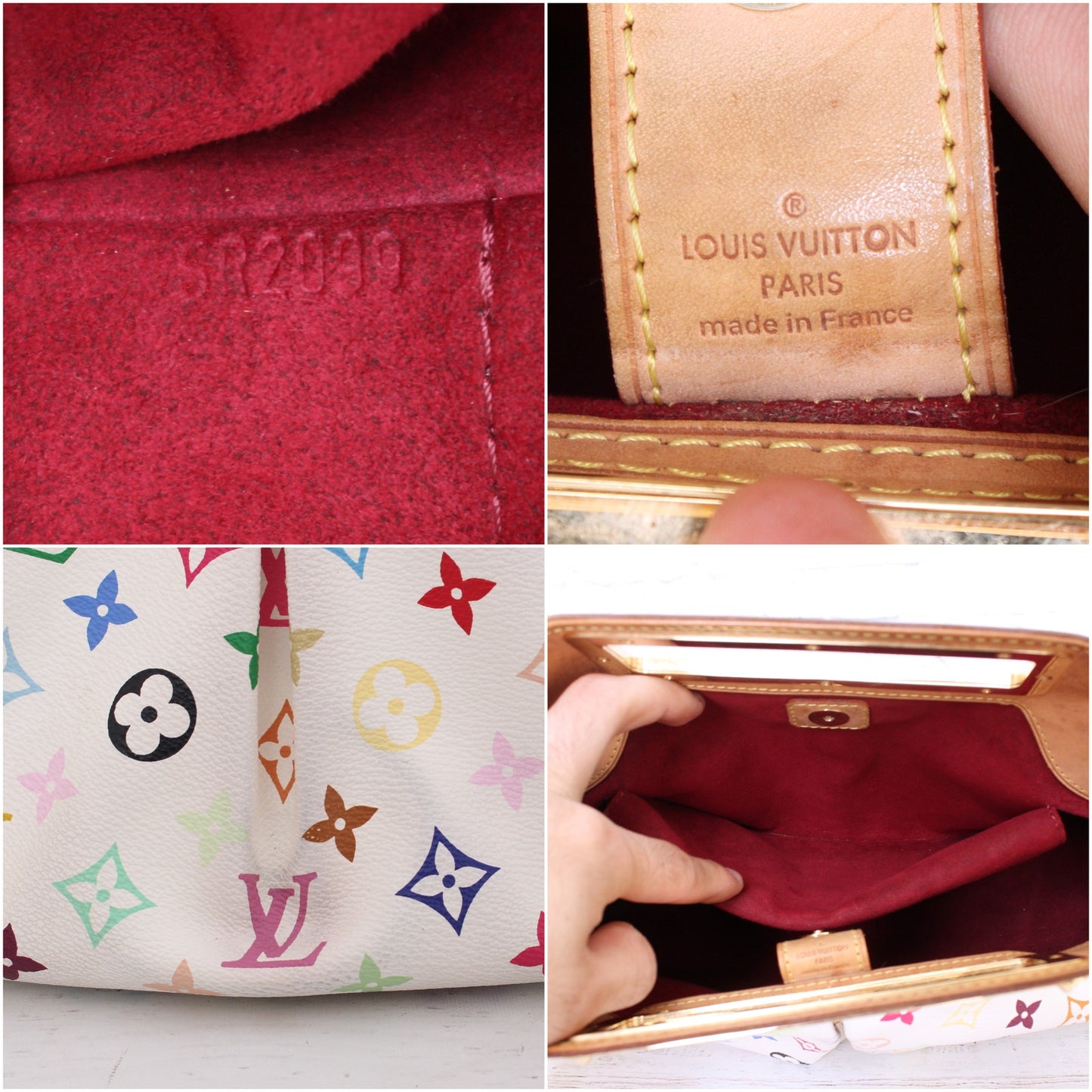 Louis Vuitton Judy MM White Multicolor Shoulder White Handbag Purse A3214