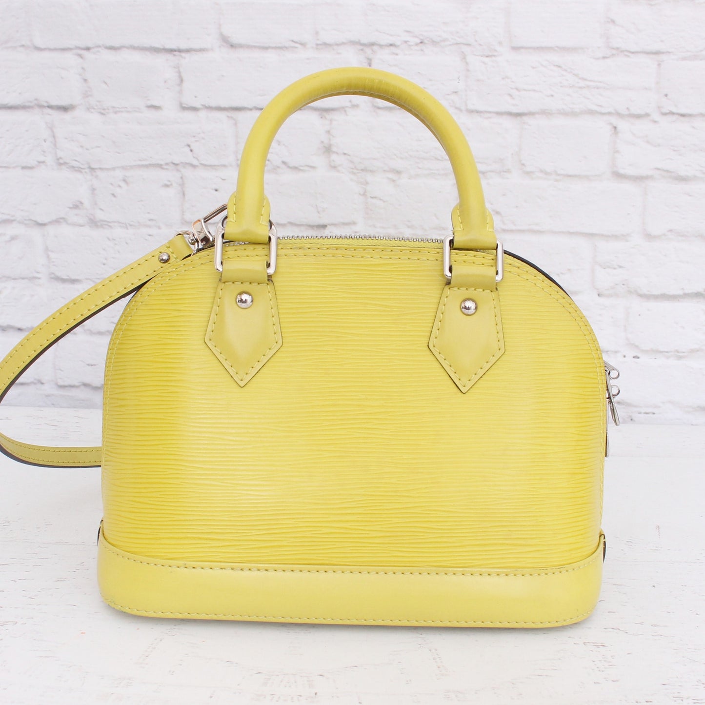 Louis Vuitton Alma BB Pistache Epi Crossbody Leather Satchel Handbag A3346