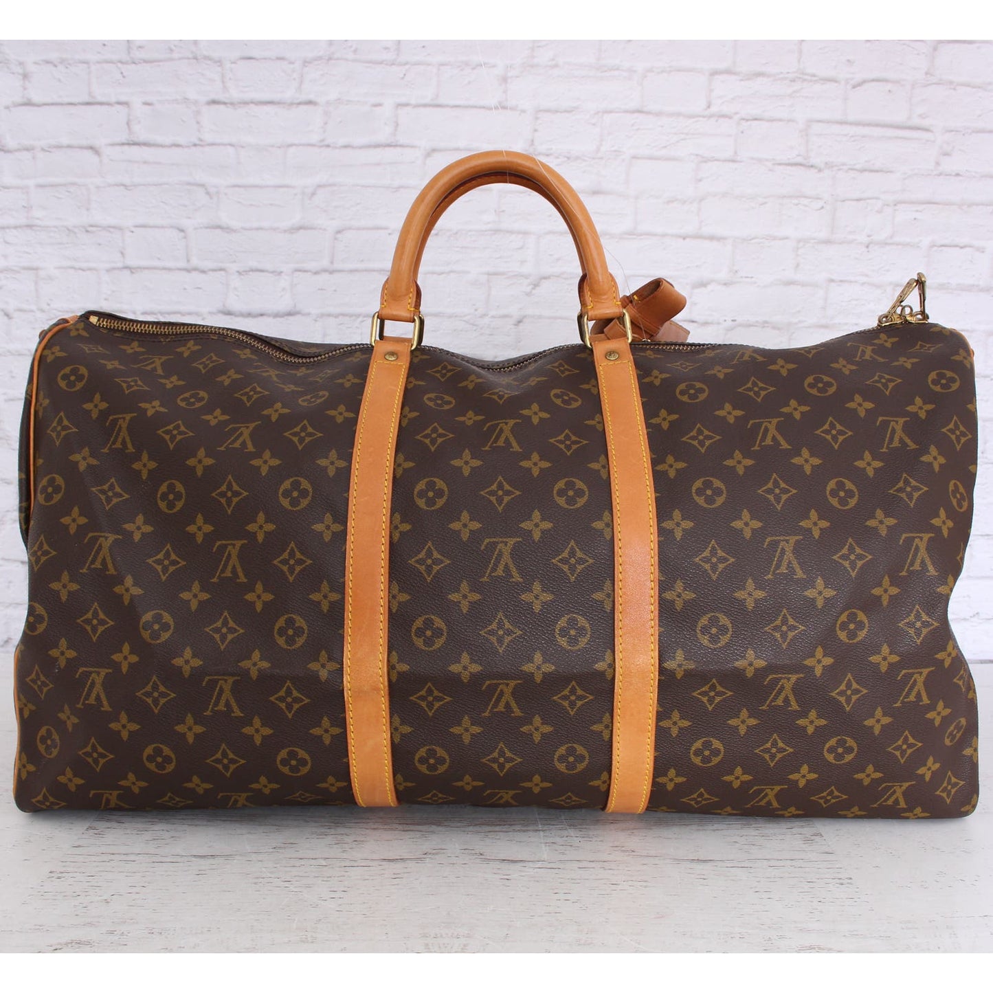 Louis Vuitton Keepall 60 Bandouliere Monogram Duffle Luggage Shoulder