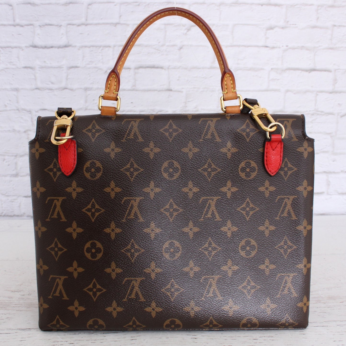 Louis Vuitton Marignan Monogram Leather Crossbody & Satchel Red