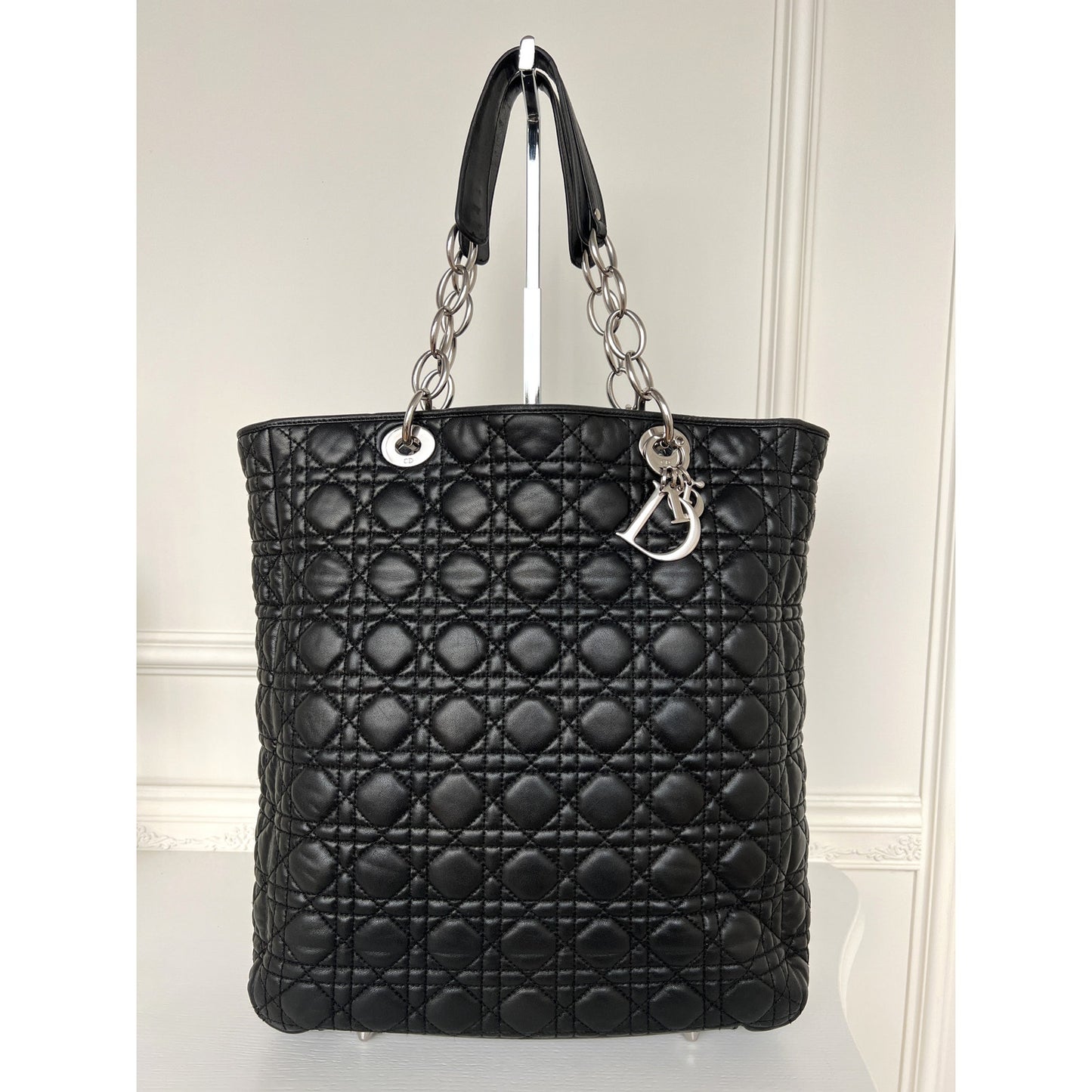 Dior Cannage Quilted Lambskin Black Tote