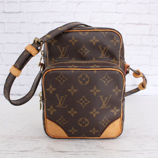 Louis Vuitton Amazon Crossbody Monogram Shoulder Bag Leather Small Zip