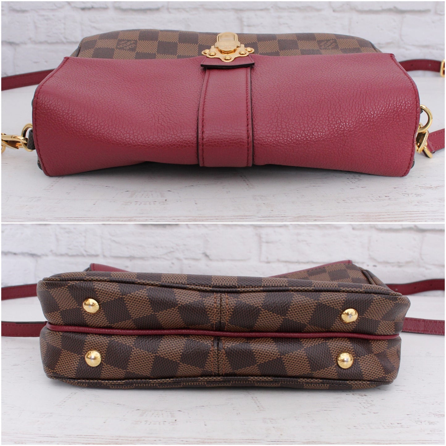 Louis Vuitton Clapton PM Damier Ebene Brown Crossbody Shoulder Purse C0007