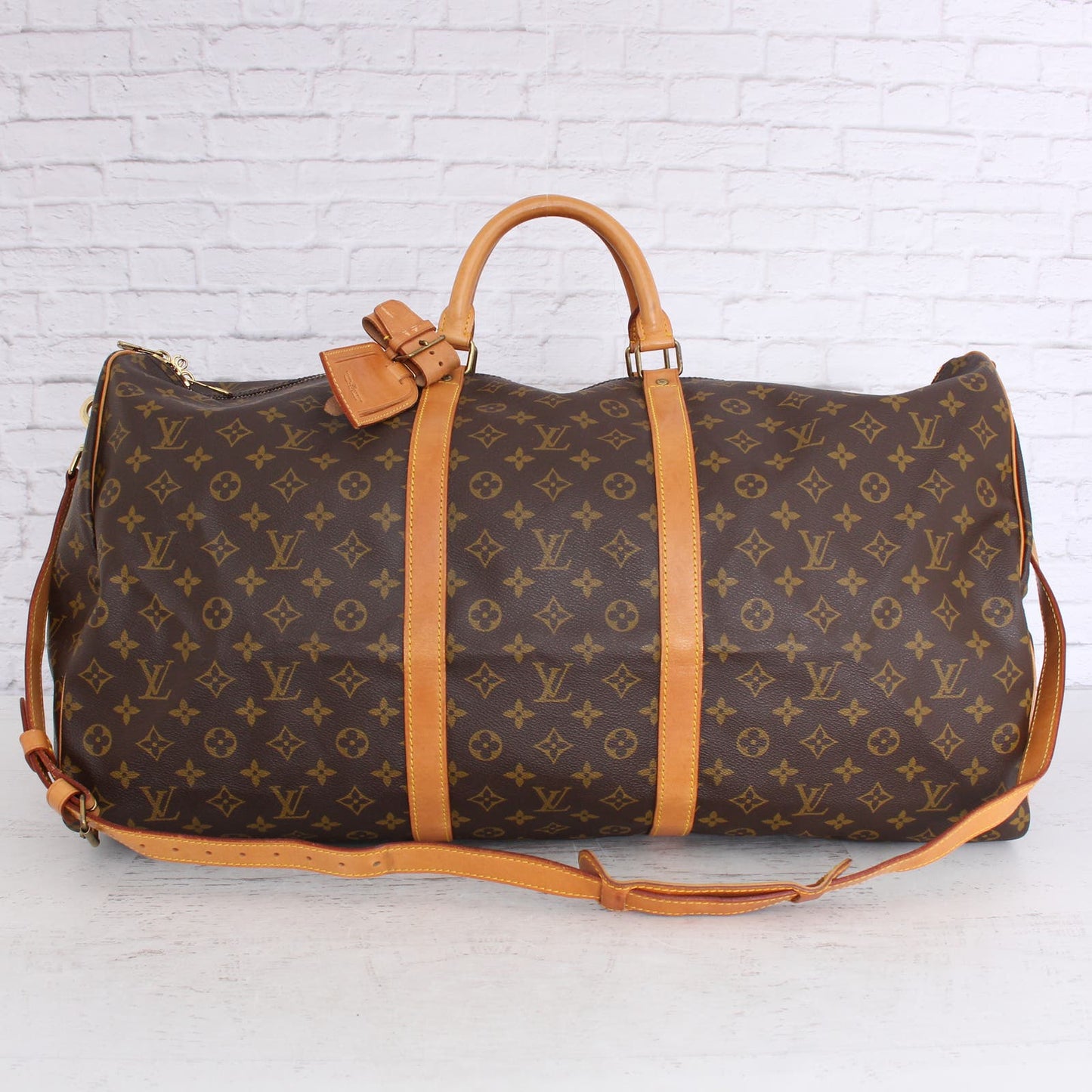 Louis Vuitton Keepall 60 Bandouliere Monogram Duffle Luggage Shoulder