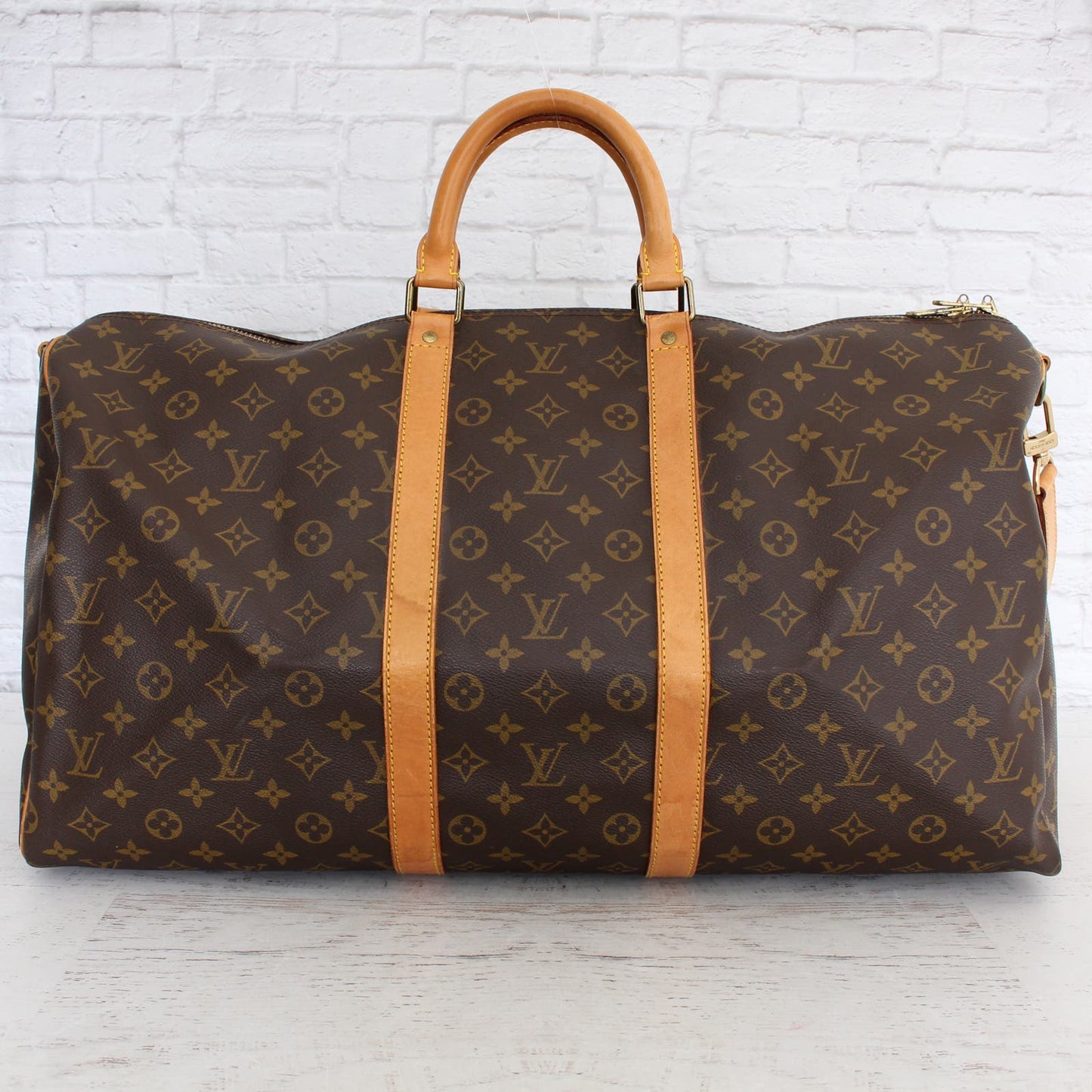 Louis Vuitton Keepall Bandouliere 55 Monogram Duffle Luggage Handbag