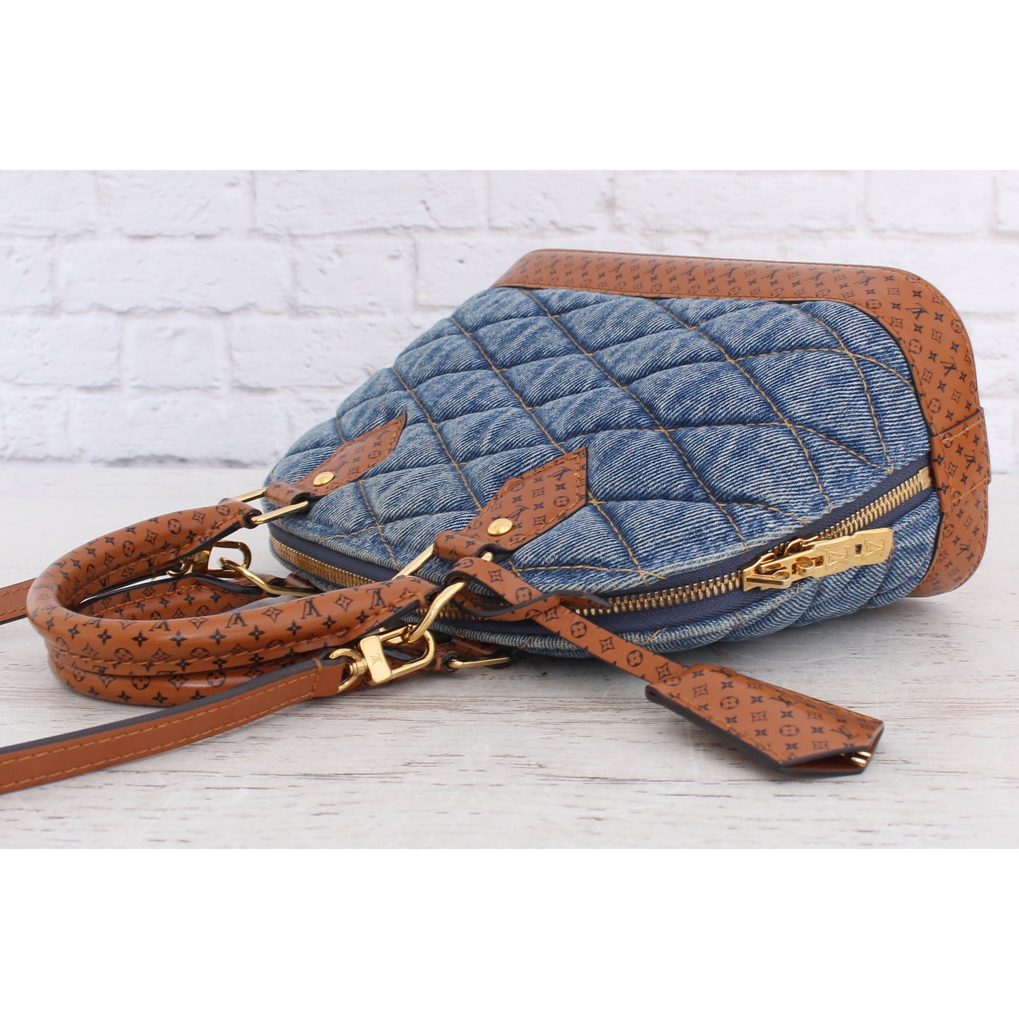 Louis Vuitton Alma BB Malletage Denim Crossbody