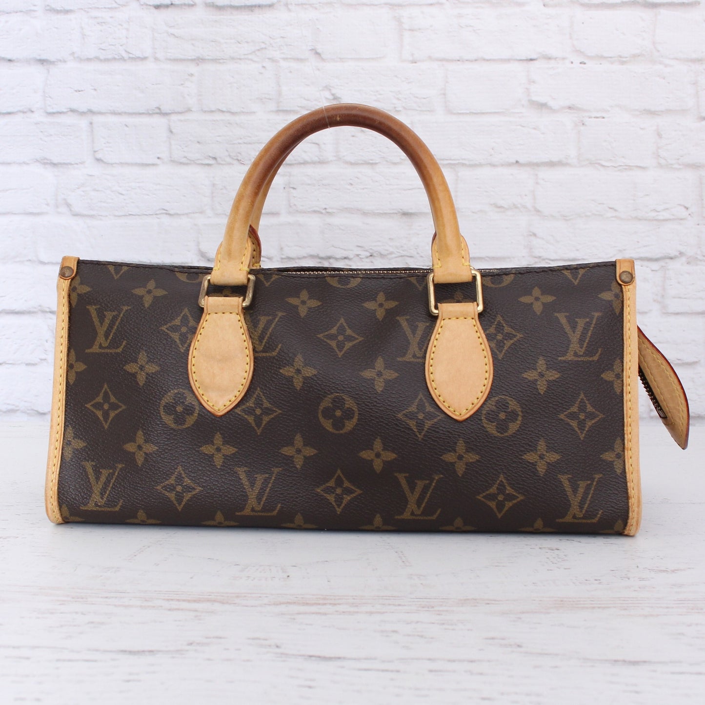 Louis Vuitton Popincourt Monogram Satchel Bag Purse Leather Brown Zip