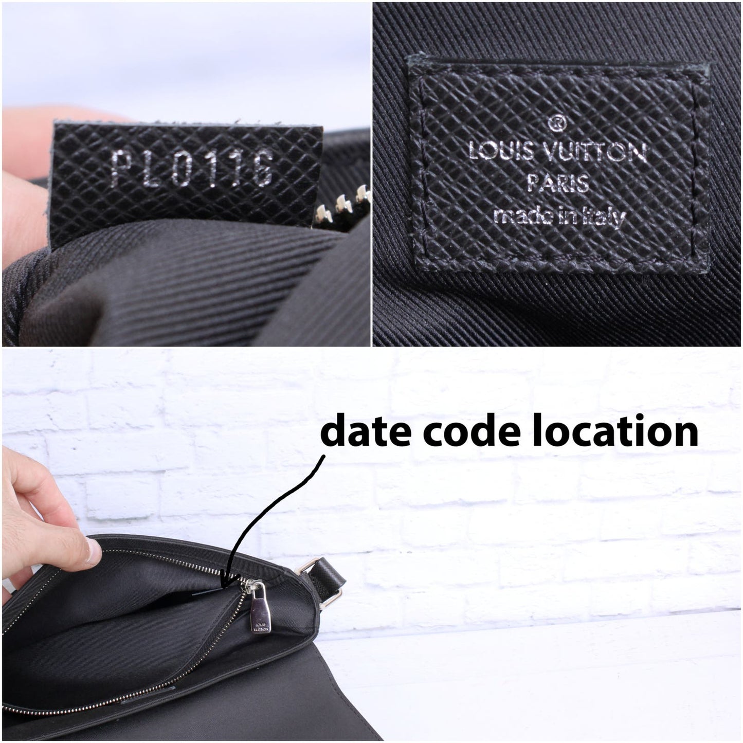 Louis Vuitton Roman Ardoise PM Black Taiga Crossbody