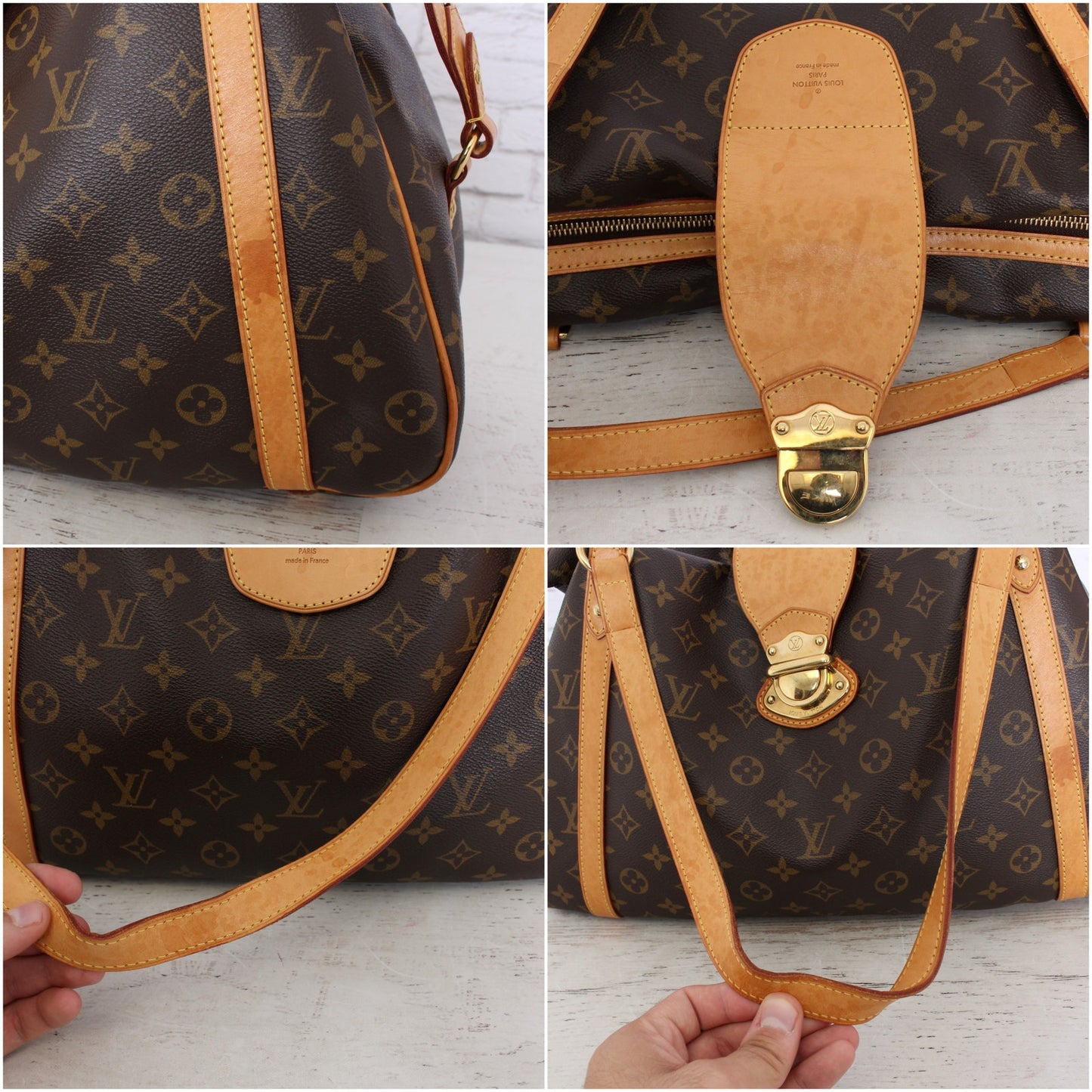 Louis Vuitton Stresa PM Shoulder Bag Monogram Handbag Canvas Tote Zip