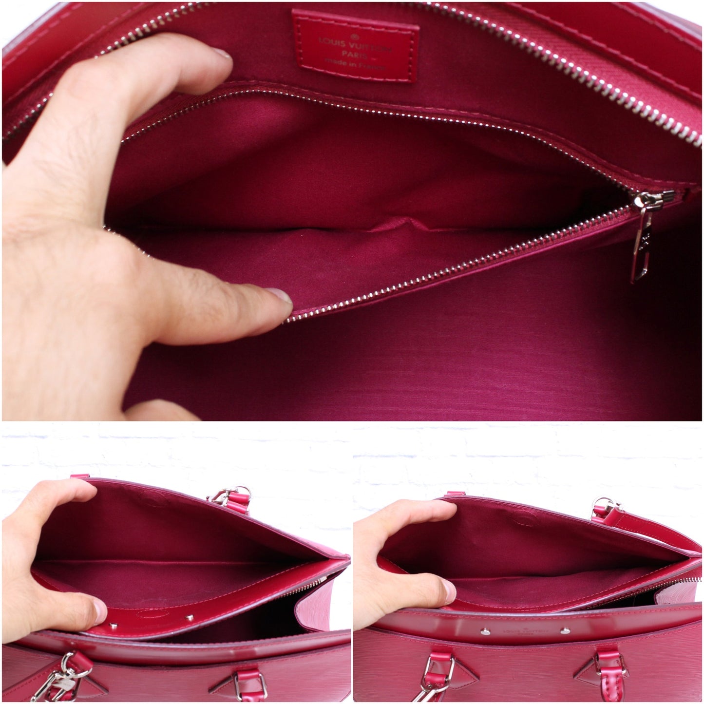Louis Vuitton Soufflot MM Purple Epi Shoulder and Satchel Purse Leather A3628