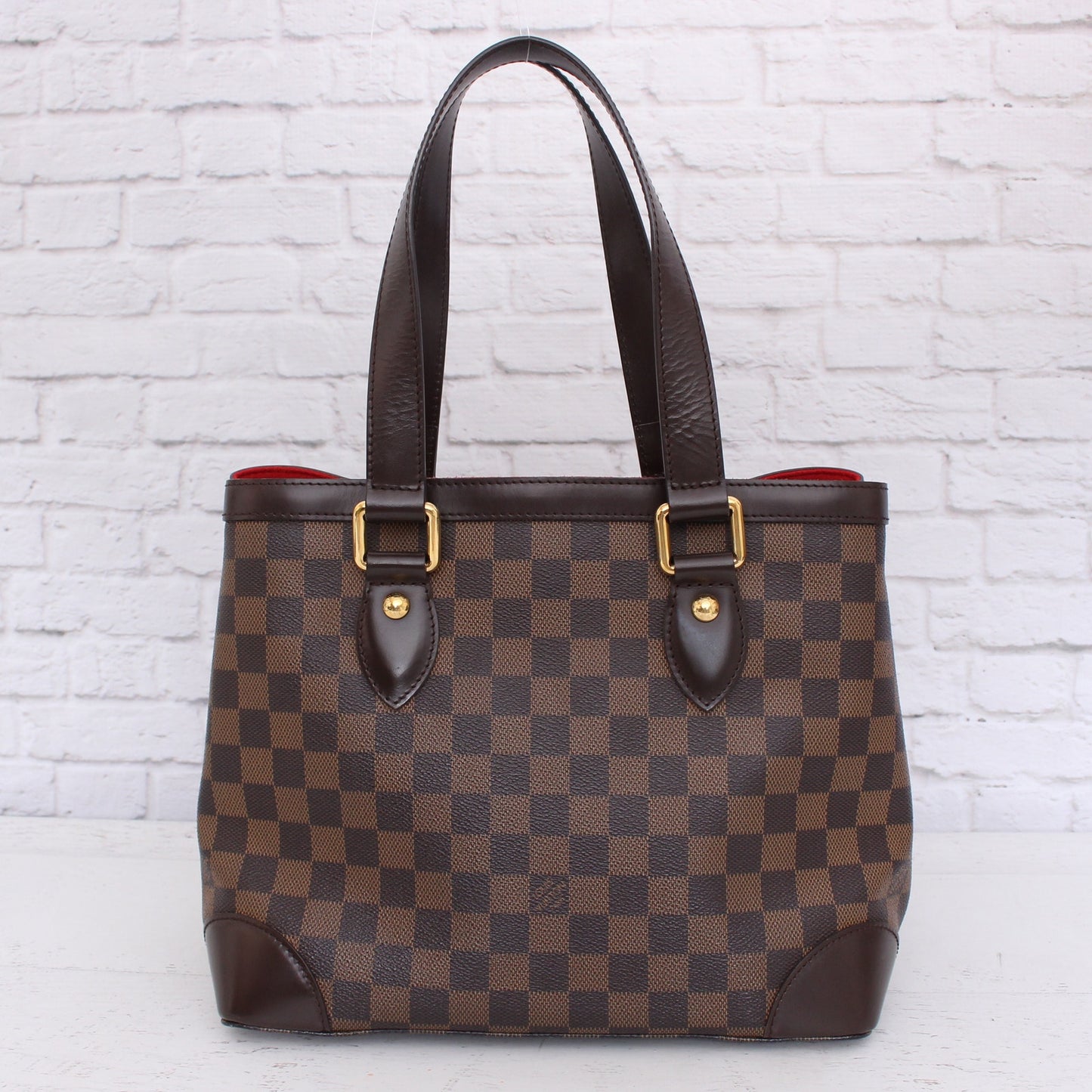Louis Vuitton Hampstead PM Damier Ebene Tote Brown Shoulder Bag Purse LV A3535