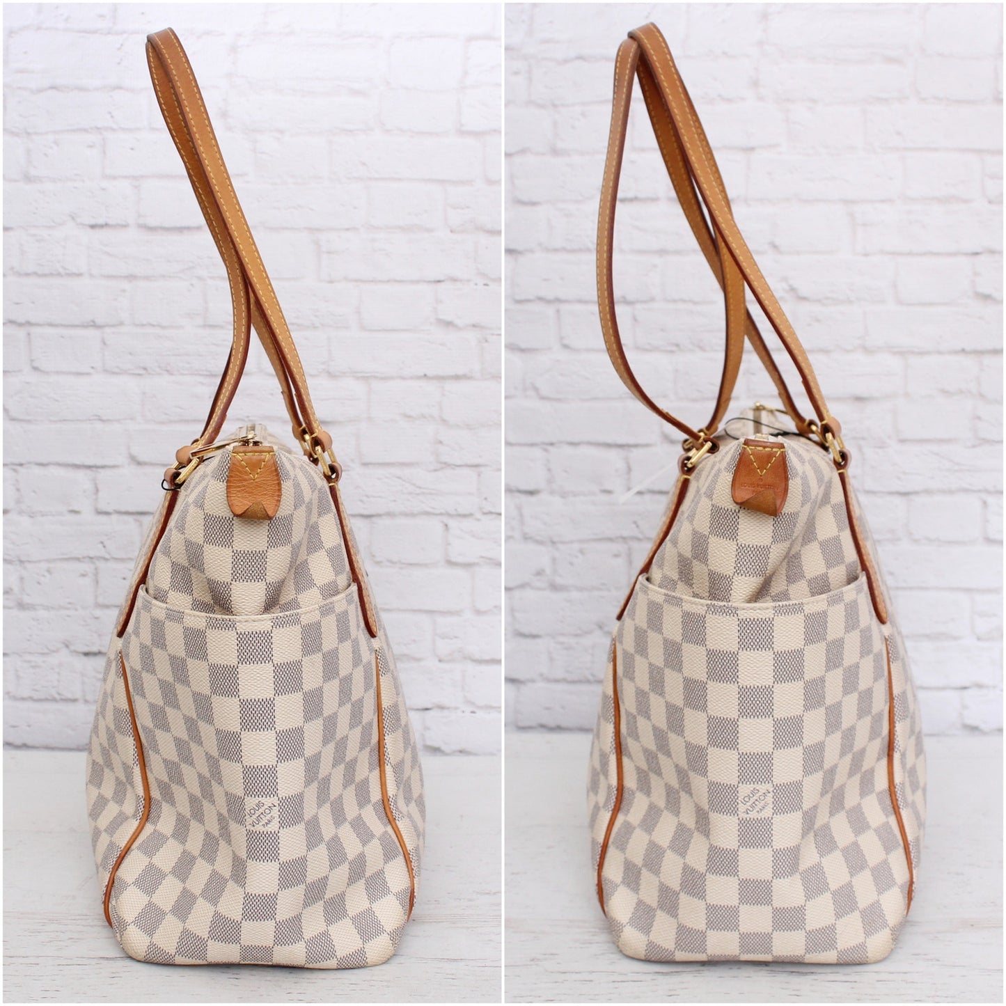 Louis Vuitton Totally MM Damier Azur Tote Shoulder Purse Handbag Leather A5631