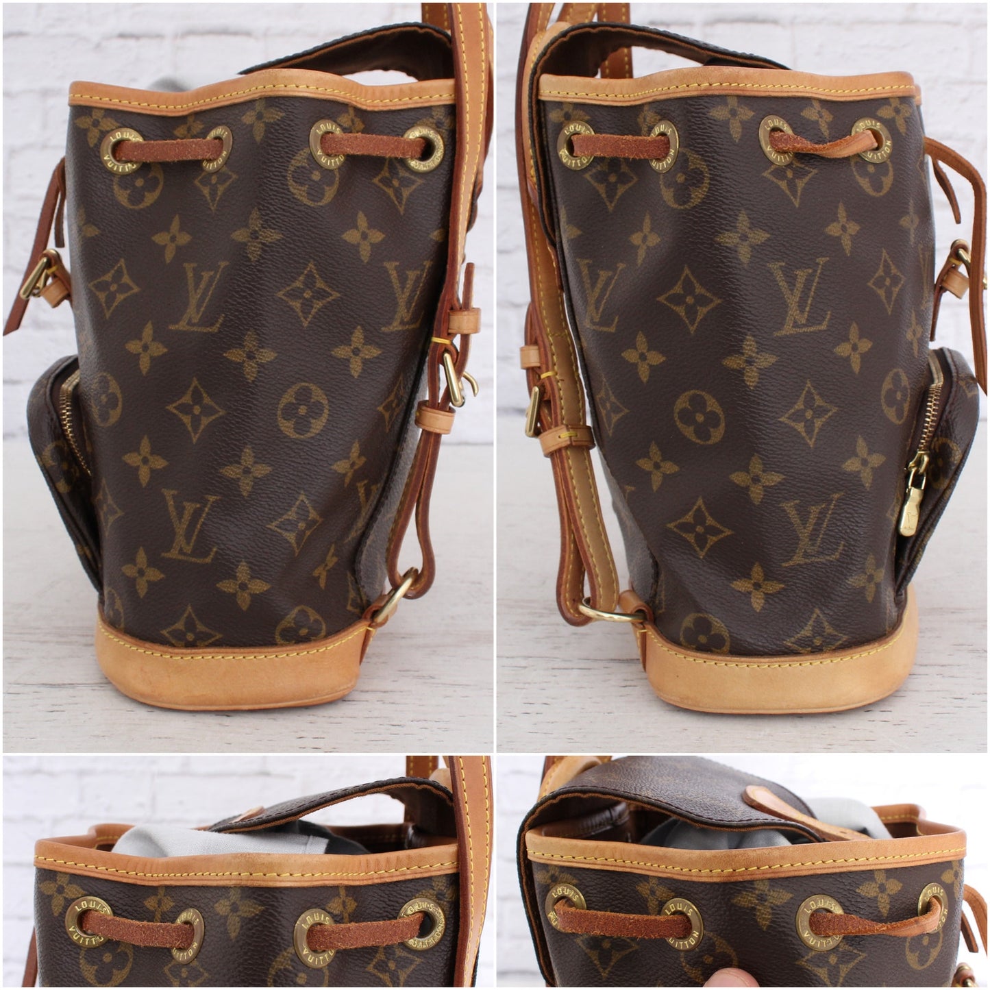 Louis Vuitton Montsouris PM Backpack Monogram Brown Handbag Leather LV