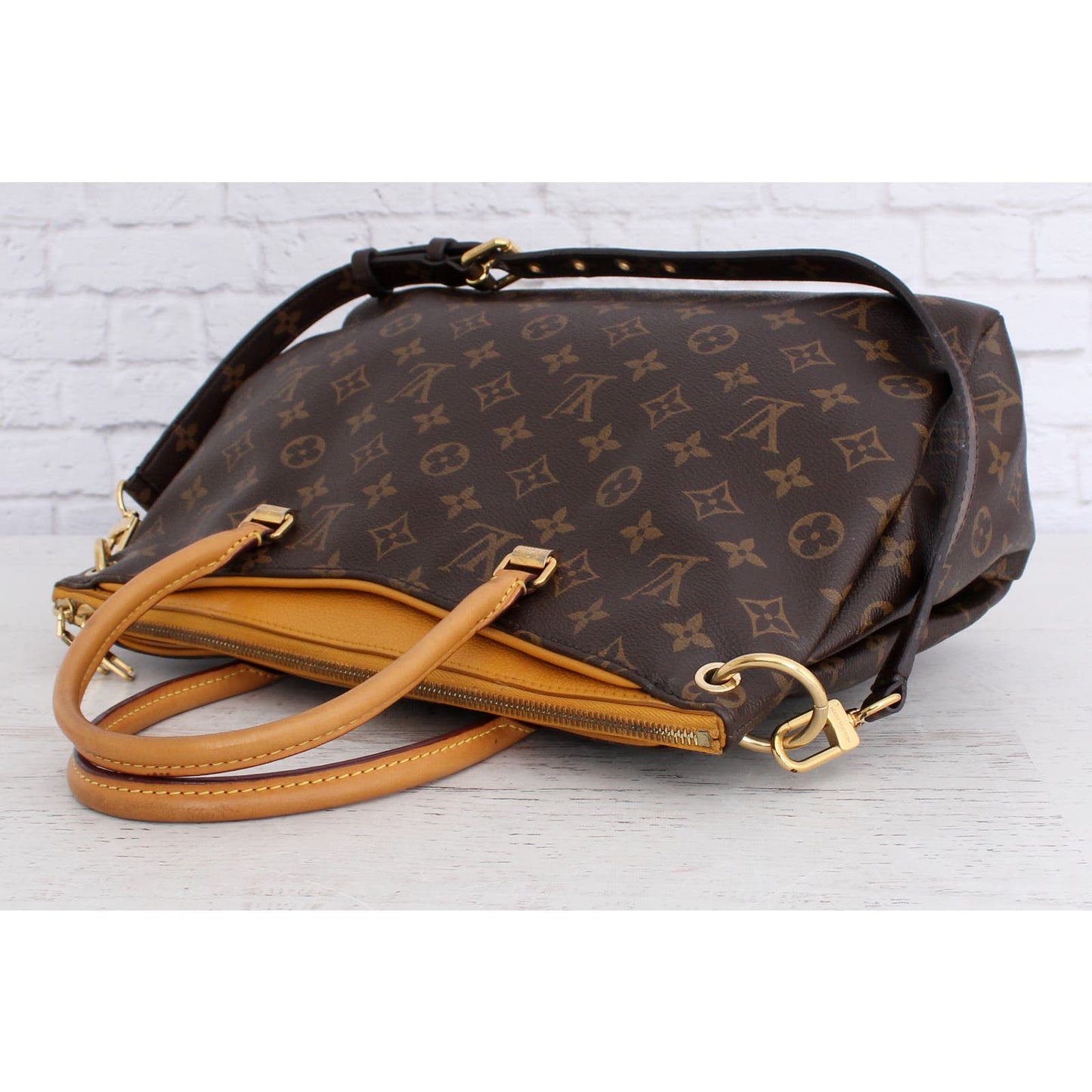 Louis Vuitton Pallas Saffron MM Monogram Shoulder Bag