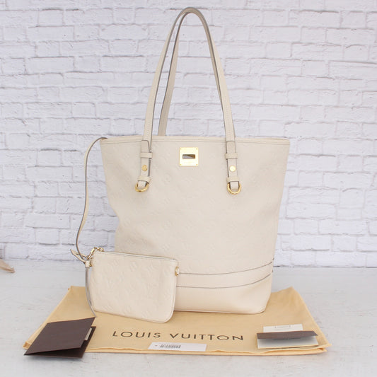 Louis Vuitton Citadine PM White Empreinte Leather Tote Shoulder Purse