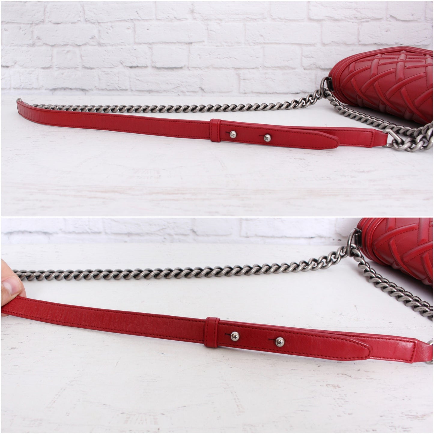 Chanel Boy Bag Limited Edition Chateau Celtic Red Calfskin Crossbody Bag A5090