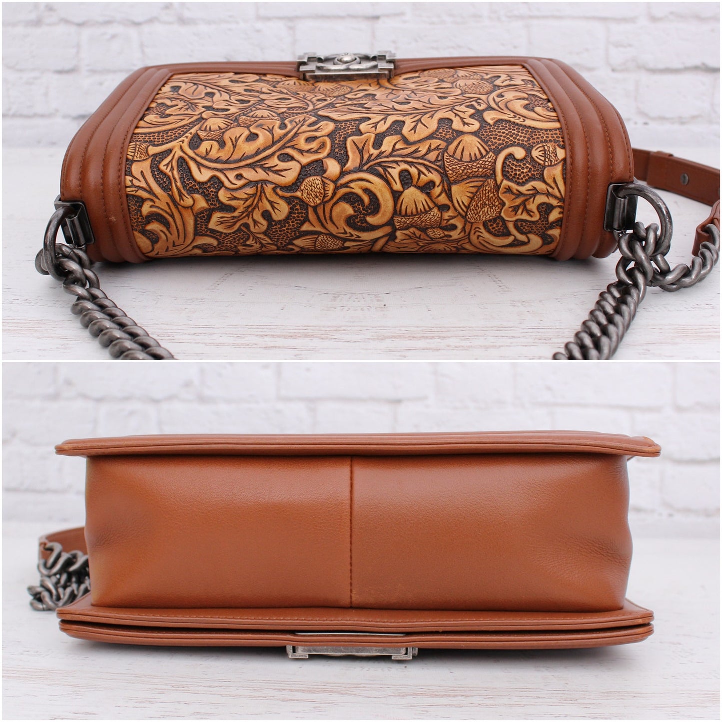 Chanel Paris-Dallas Corboda Boy Bag Embosed Calfskin Shoulder Crossbody A4817